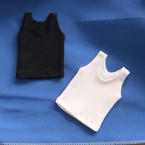 Miniatura 2 de SSbeauty M Camiseta a escala personalizada de 16, chaleco sin mangas, para figura de acción masculina y femenina de 12 pulgadas, juguete (negro +