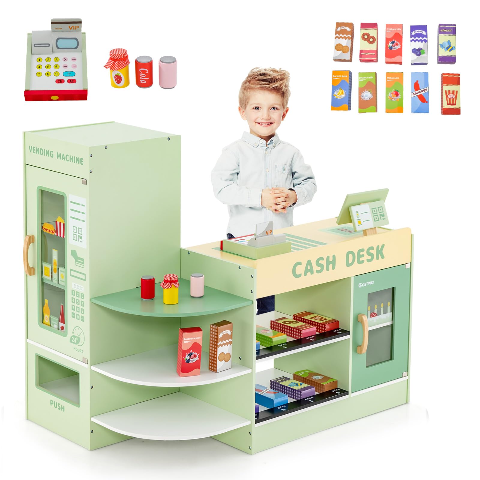 Mini Marché épicerie Avec Caisse Enregistreuse Jouet, Enfant 3+, Neuf