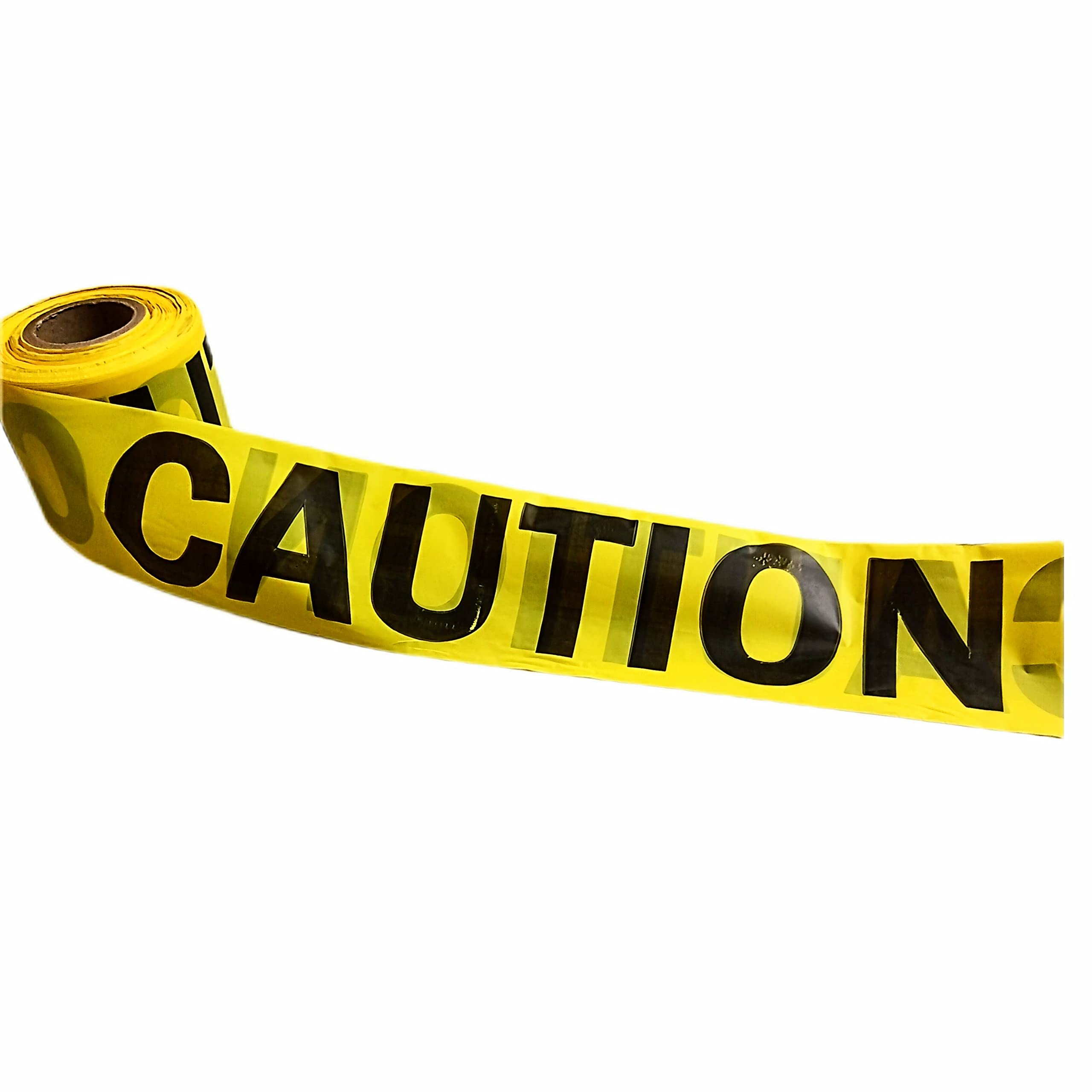 Phoenix Enterprise Caution Barricade Non adhesive and Weatherproof.Highly Visible Bold Black Caution printed Safety Barrier Indoor/Outdoor 3inch x300 feet(91.44 mtrs) PVC Material(Yellow, Pack of 2)