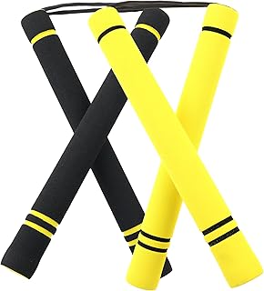 SparkFoam Safe Foam Rubber Training Nunchucks with Cord 2PCS for Kids & Beginners Practice and Training - Multi-Color and Style to Choose from