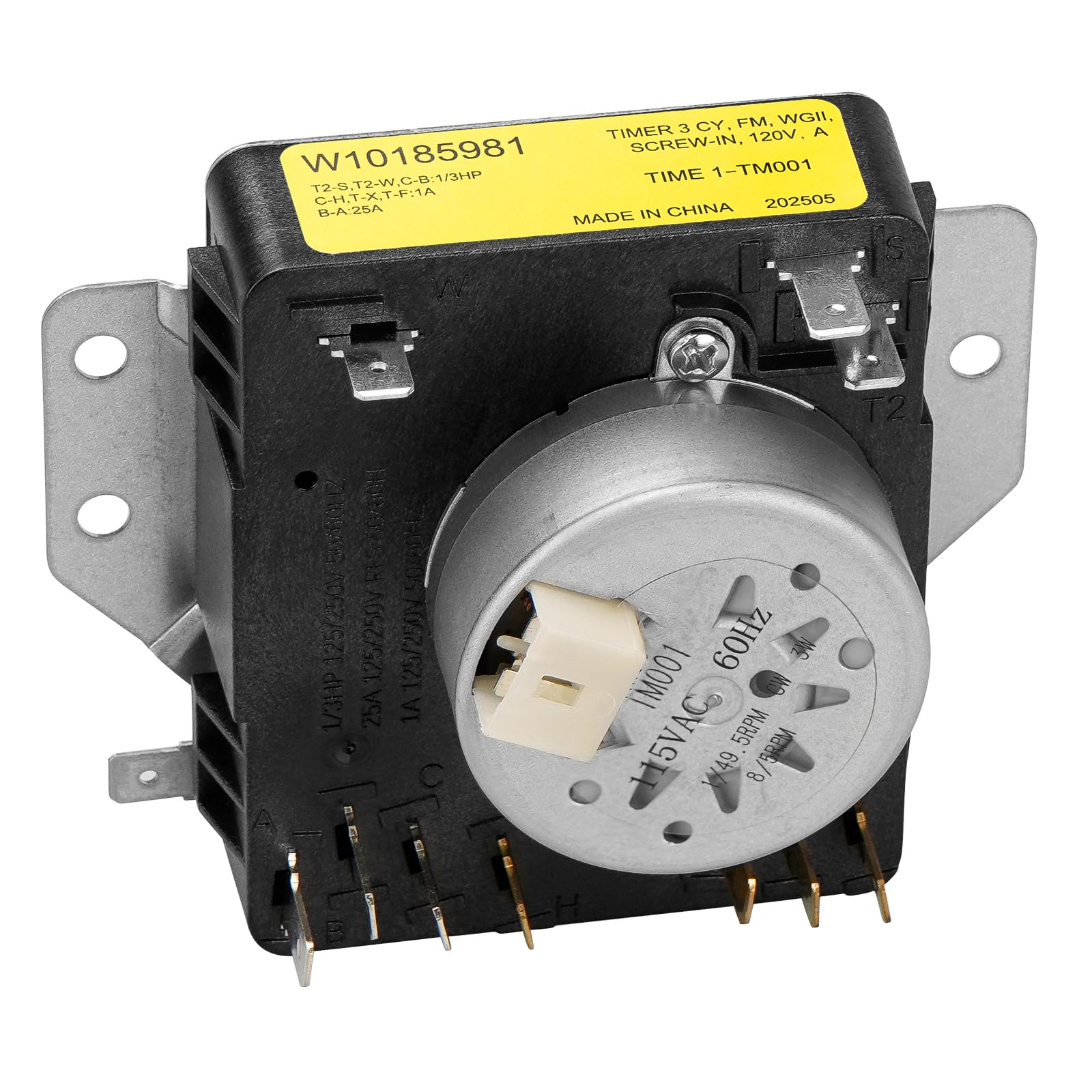 Updated W10185981 Dryer Timer Compatible with Whirlpool, Maytag, Kenmore, Crosley, Amana, Replacement Timer Control for -WPW10185981, AP6016540, 1481704
