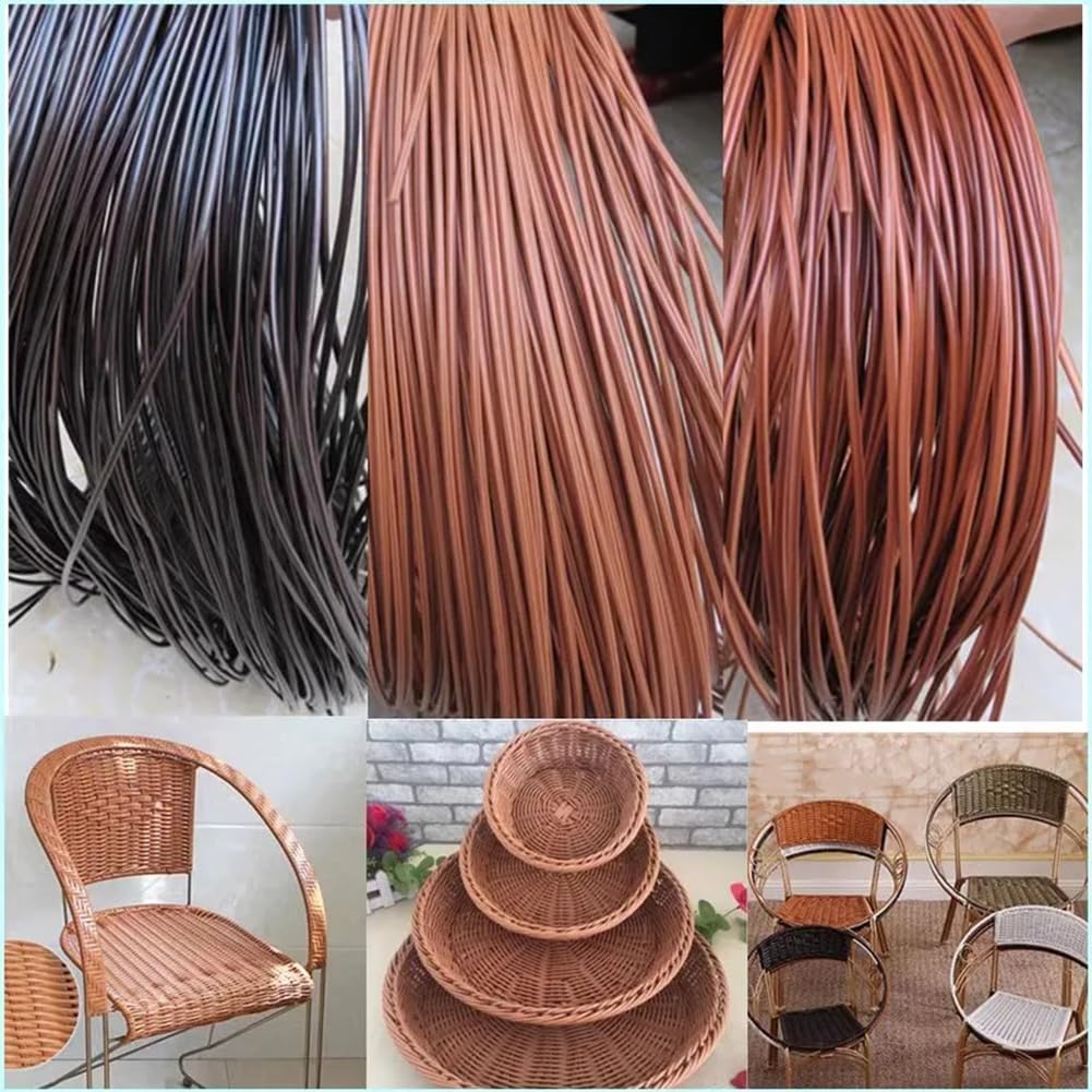 500G mobili Rotondi PE Rattan, plastica Imitazione Rattan, Materia Prima Sintetica per Intreccio per Tavolo Sedia Cestino componente