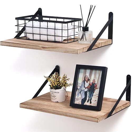 Marsmiles Deep Floating Shelves, 16'' x 12'' Light Wood Shelves