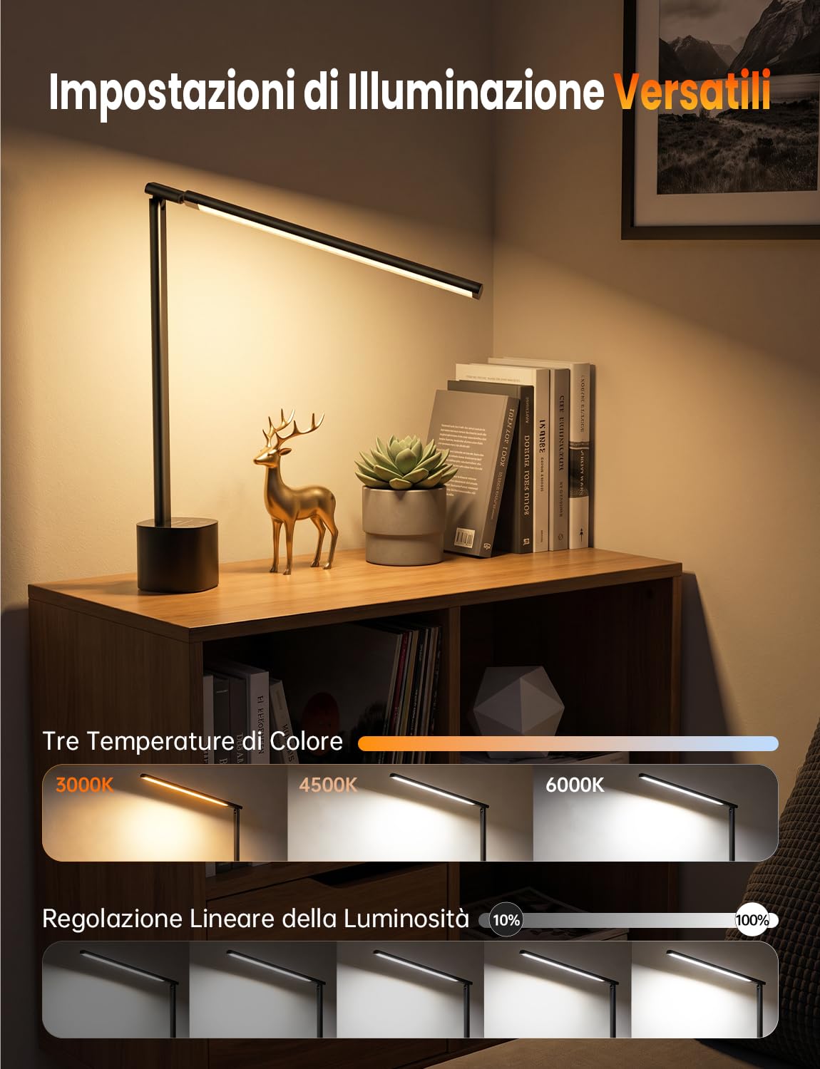 Lampada da Scrivania LED Senza Fili 5000mAh Regolabile 500LM