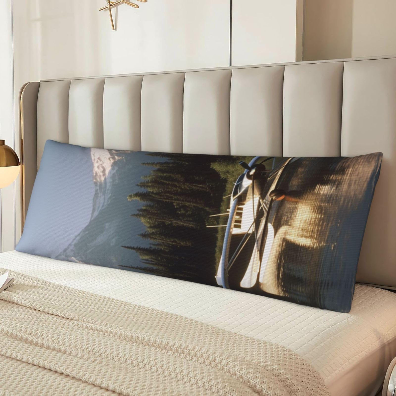Airplane On Lake Body Pillow Cover with Hidden Zipper 54"X20",Ultra Soft Microfiber Long Pillow Case Decorative Bedding Pillowcase Cushion Cover Cases for Bedroom Couch Sofa,Home Gifts