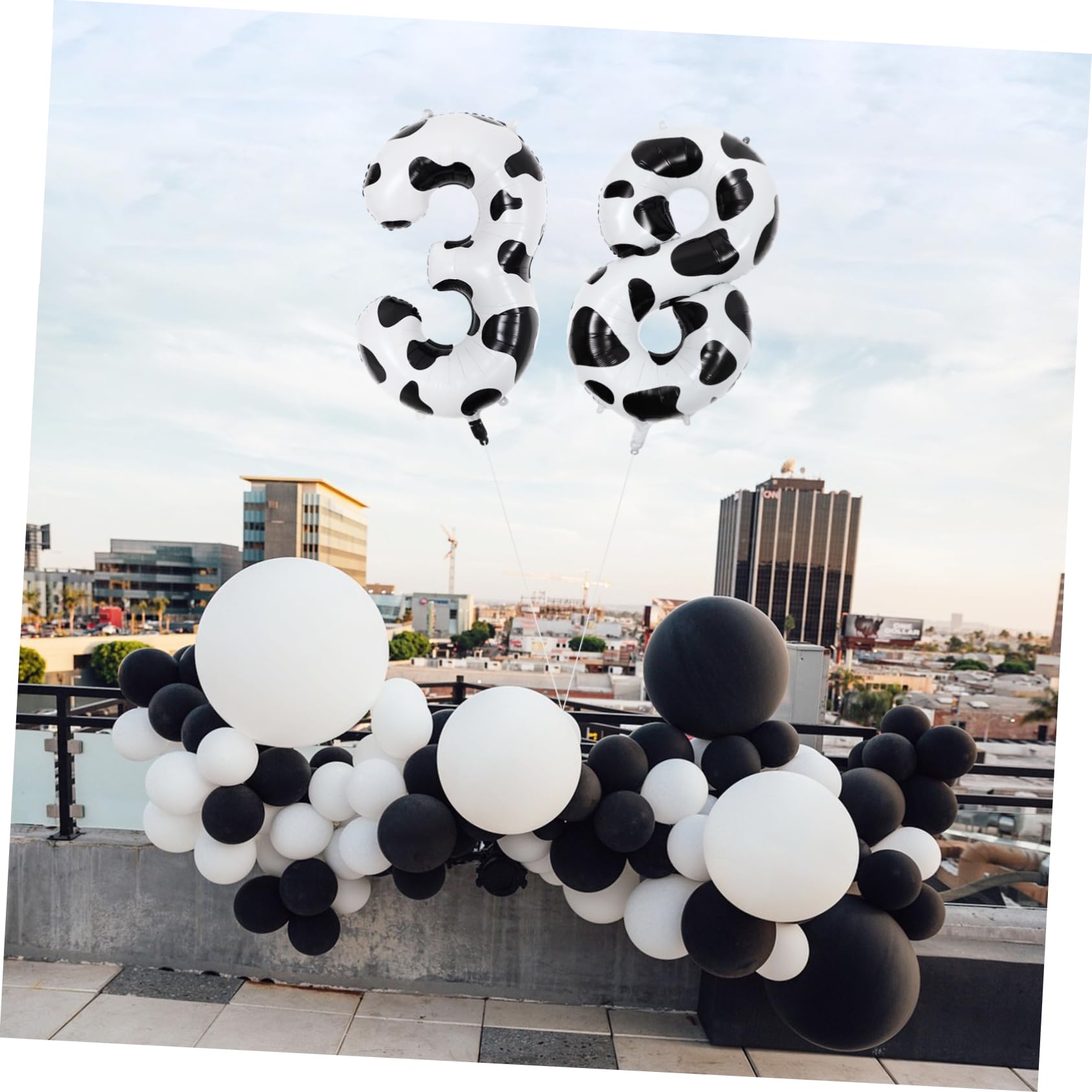 ibasenice Palloncini 10 Numero Mucca 40 Pollici e in Pellicola di Alluminio Riutilizzabili Facili da Gonfiare Decorazioni Compleanno e Feste a Tema