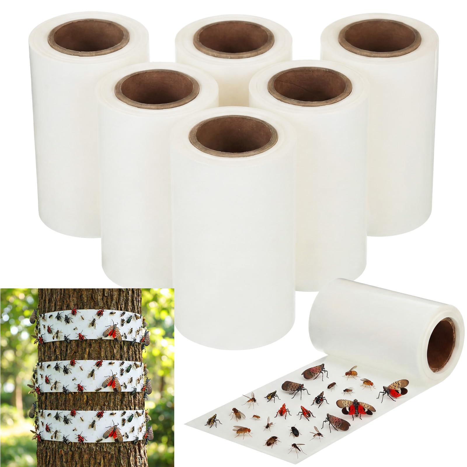 Photo 1 of 6 Rolls Spotted Lantern Fly Tree Trap, 30 ft Each, Outdoor Ant Trees Wrap