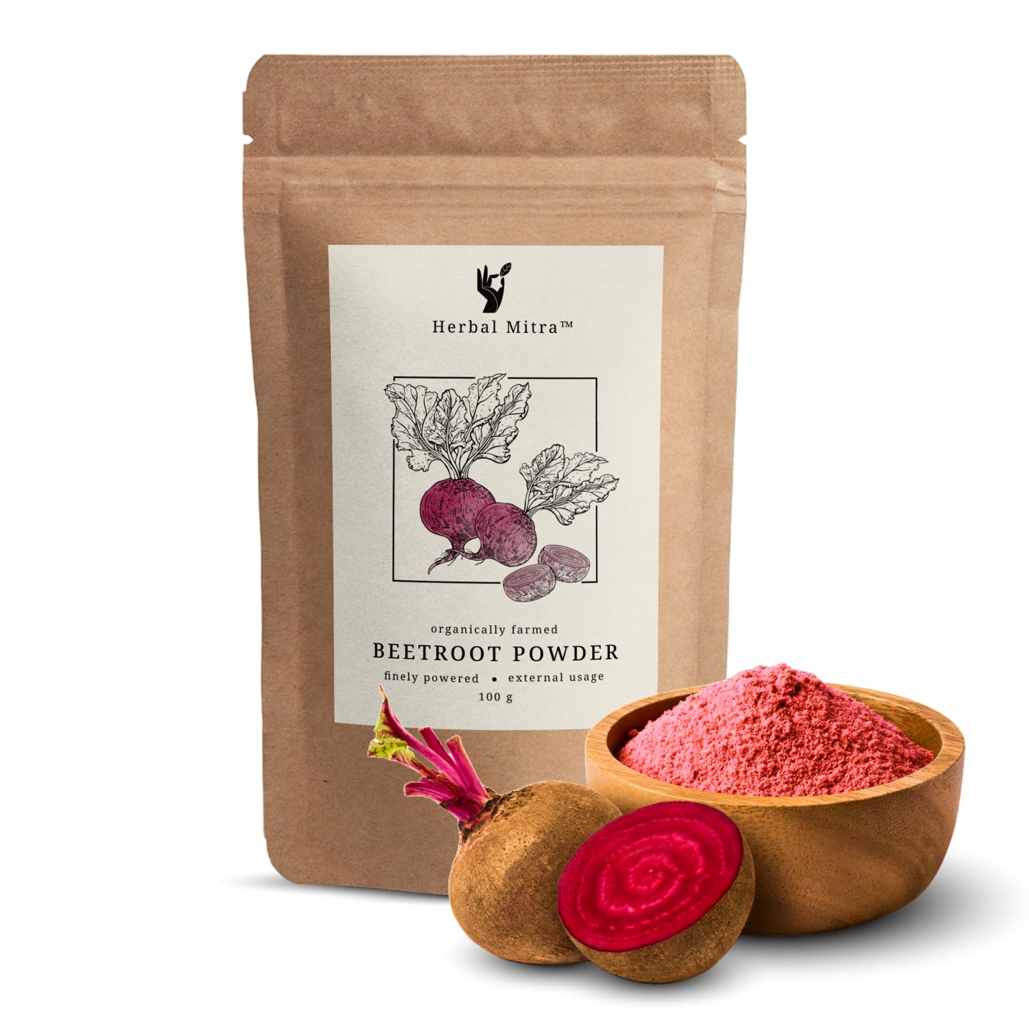 Natural & Pure Beetroot Powder 200 Gms | For Skin Brightening, Healthy Pinkish & Rosy Cheeks, Glowing & Shiny Skin Face Pack | For Both Men and Women | Paraben & Sulphate Free