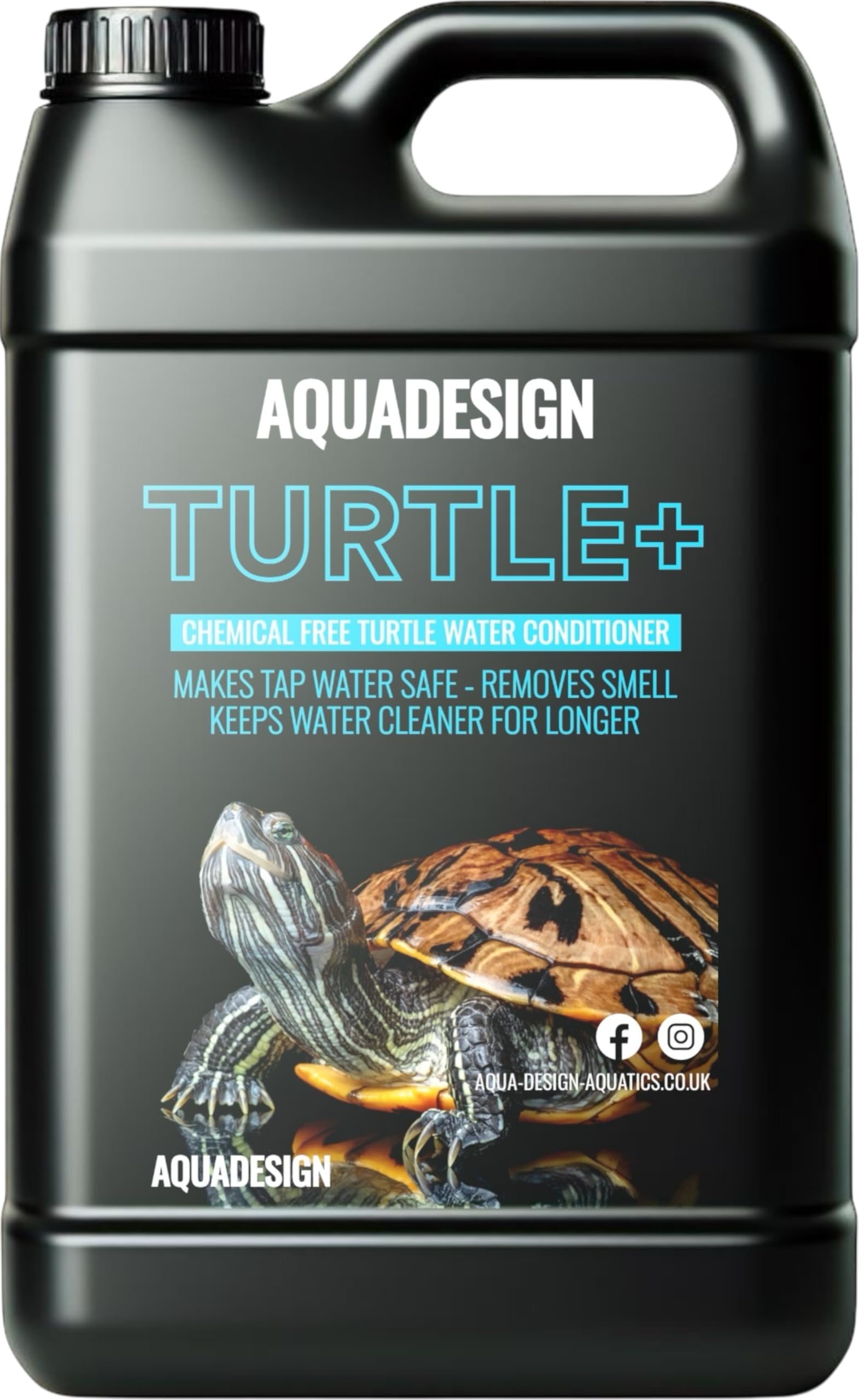 AquaDesign TURTLE+ 5000ML Turtle & Terrapin Water Conditioner Treatment - Removes Smell - Clears Water - Aquarium Freshener