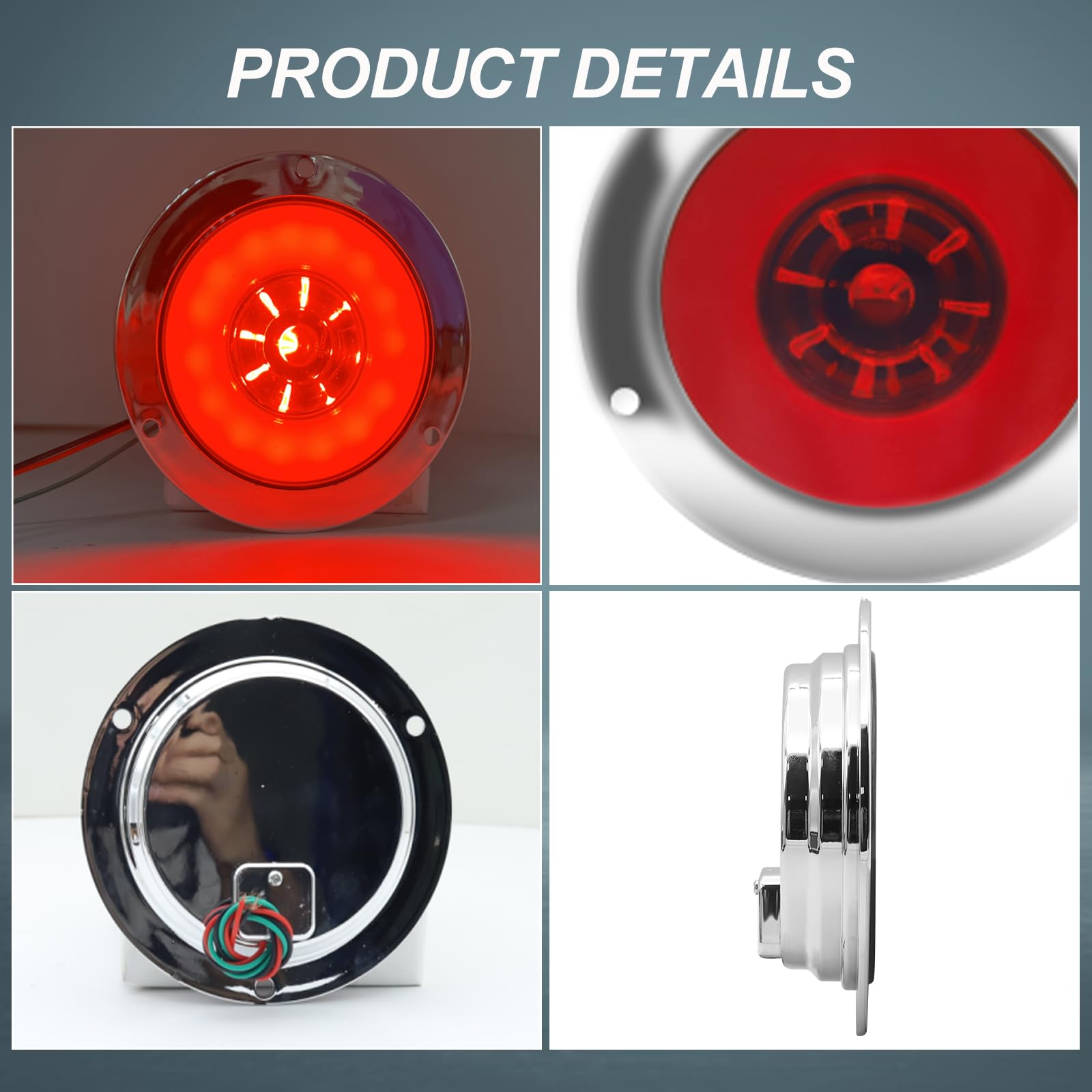 2x LED Arrière Récupération 24V Feux 5 Chambres Pour Camionnette Châssis Camion Remorque Caravane 350 MM - Auto