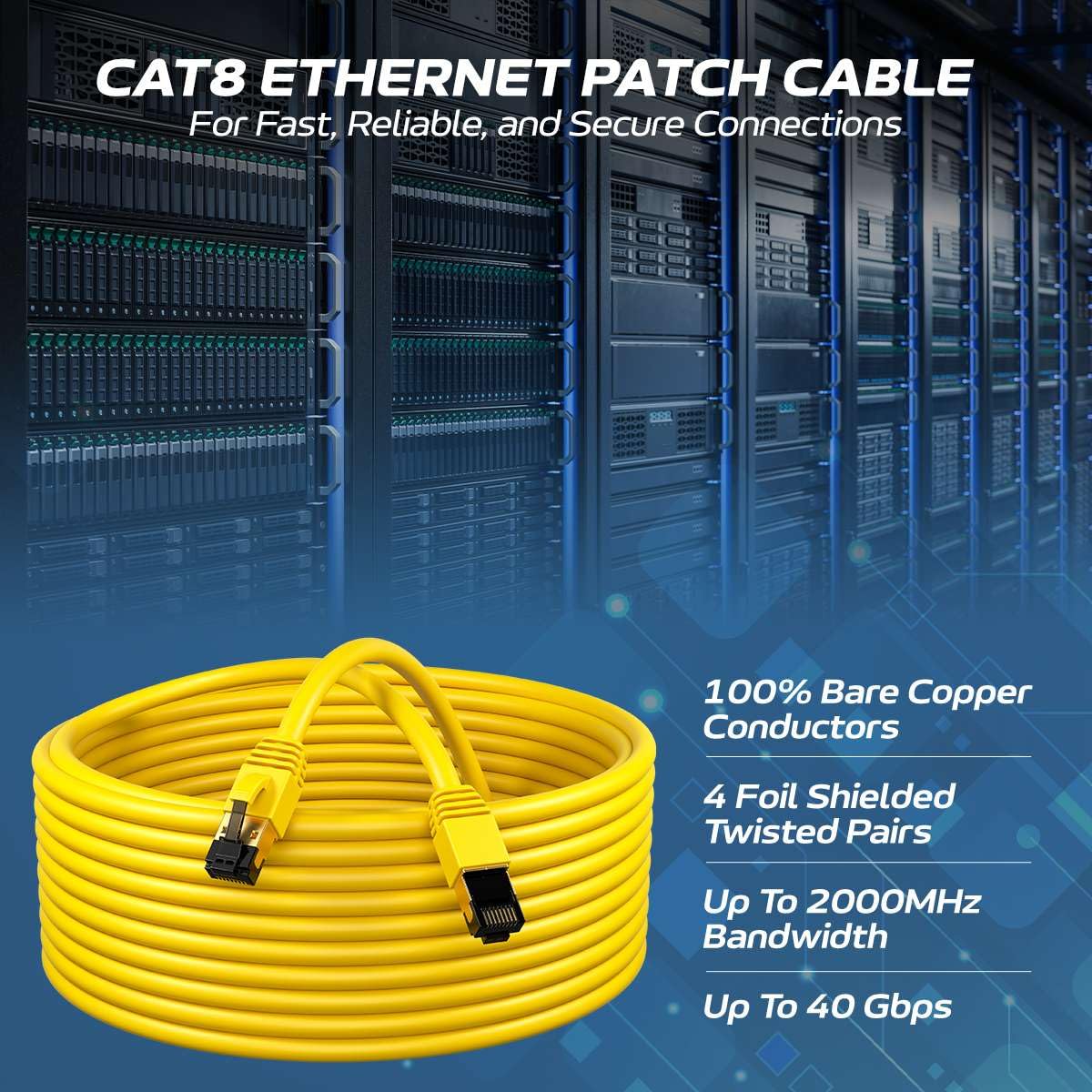 Amazon.co.jp: Cables Direct Online Cat8 イエロー 1FT SFTP