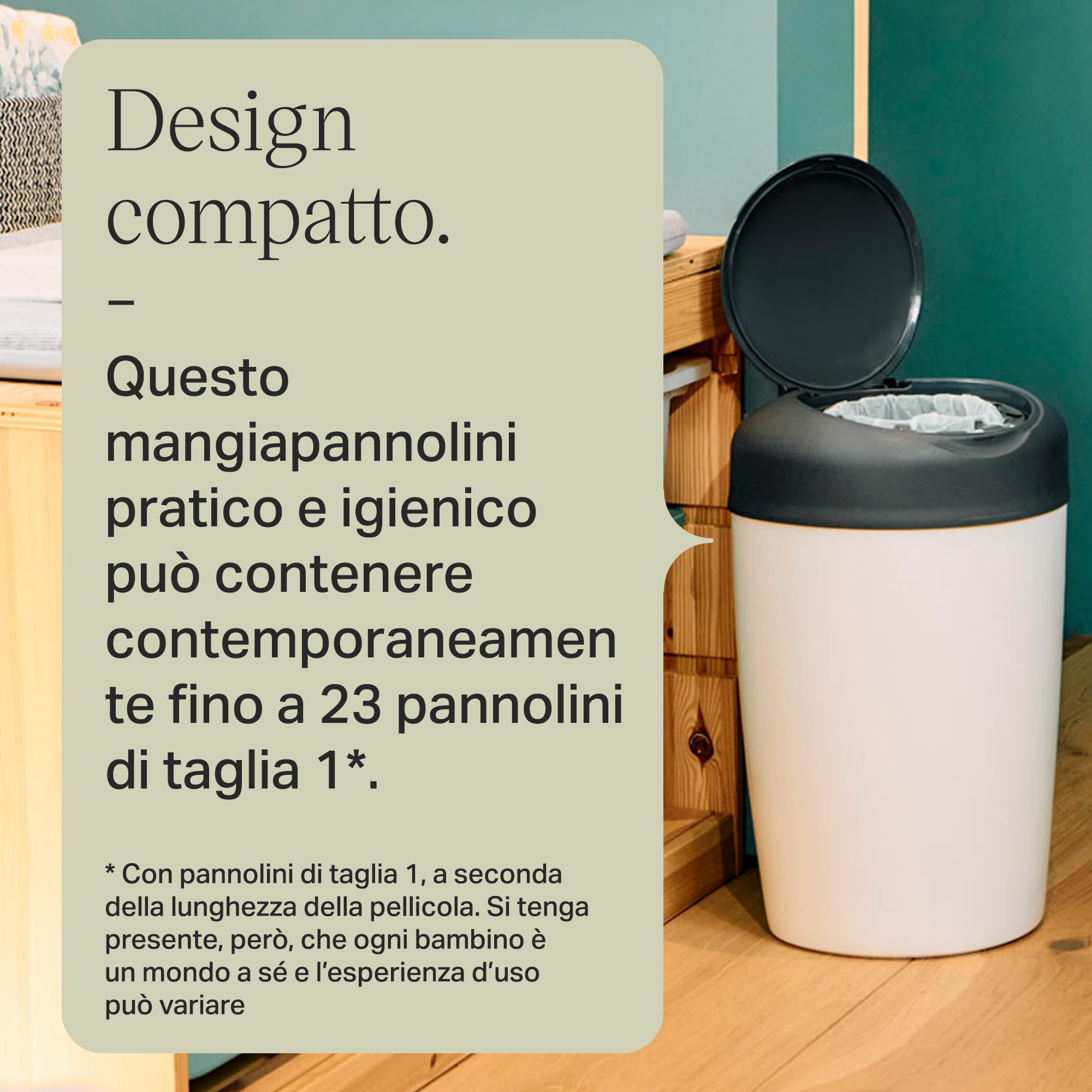 Tommee Tippee Mangiapannolini Starter Set Simplee, Contiene 6 Ricarica, Protegge da Germi e Cattivi Odori*, Struttura al 100% in Plastica Riciclata