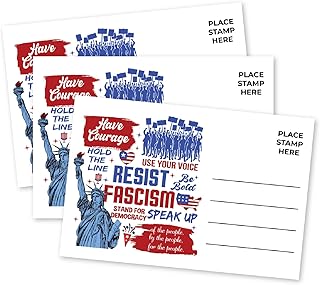Pink Pixie Studio 100 Use Your Voice Vote Resist Postcards to Voters Political Bulk Cards for Mailing 4 x 6” Blank Back Message to Encourage Voting Smear Free Made in the USA