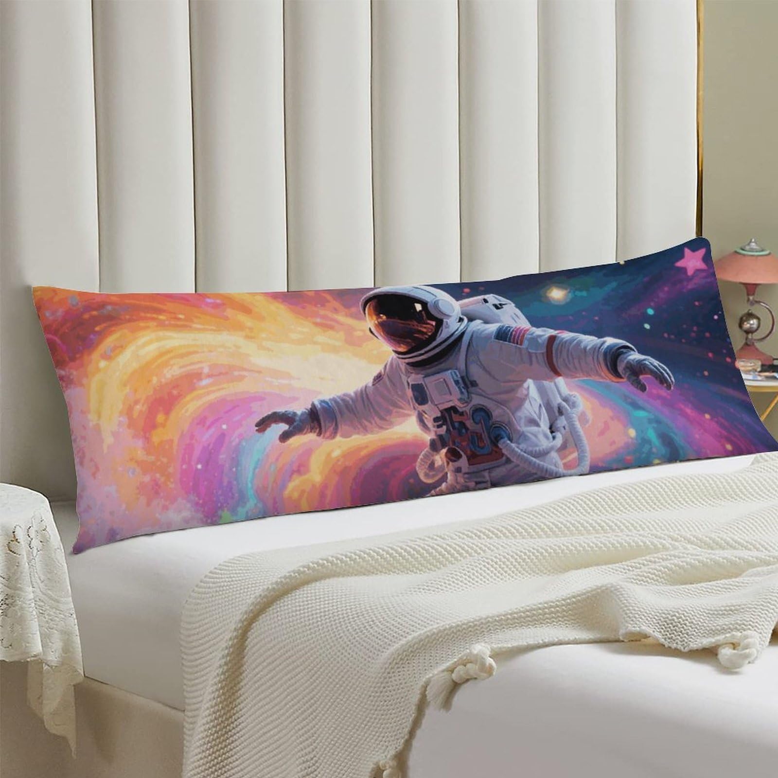 Body Pillow Cover 20x54 Long Pillow Case with Invisible Zipper Breathable Microfiber Colorful Astronaut Pillowcase Soft Cozy Protector for Bedroom Couch Sofa Bed Home Decor All Seasons