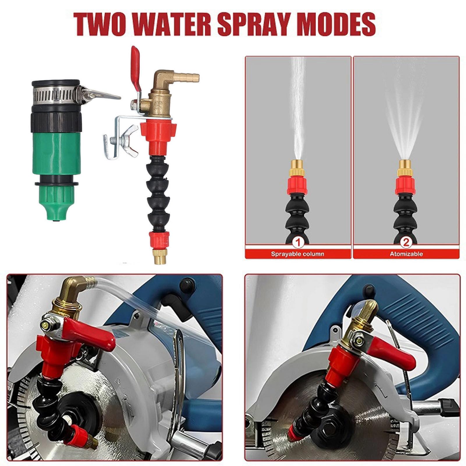 Pulvérisateur d'eau pour Meuleuse d'angle, Buse D'arrosage Anti-poussière avec Tuyau de 3 Mètres pour Machine de Découpe, Installations de Refroidissement et Surfaces de Nettoyage