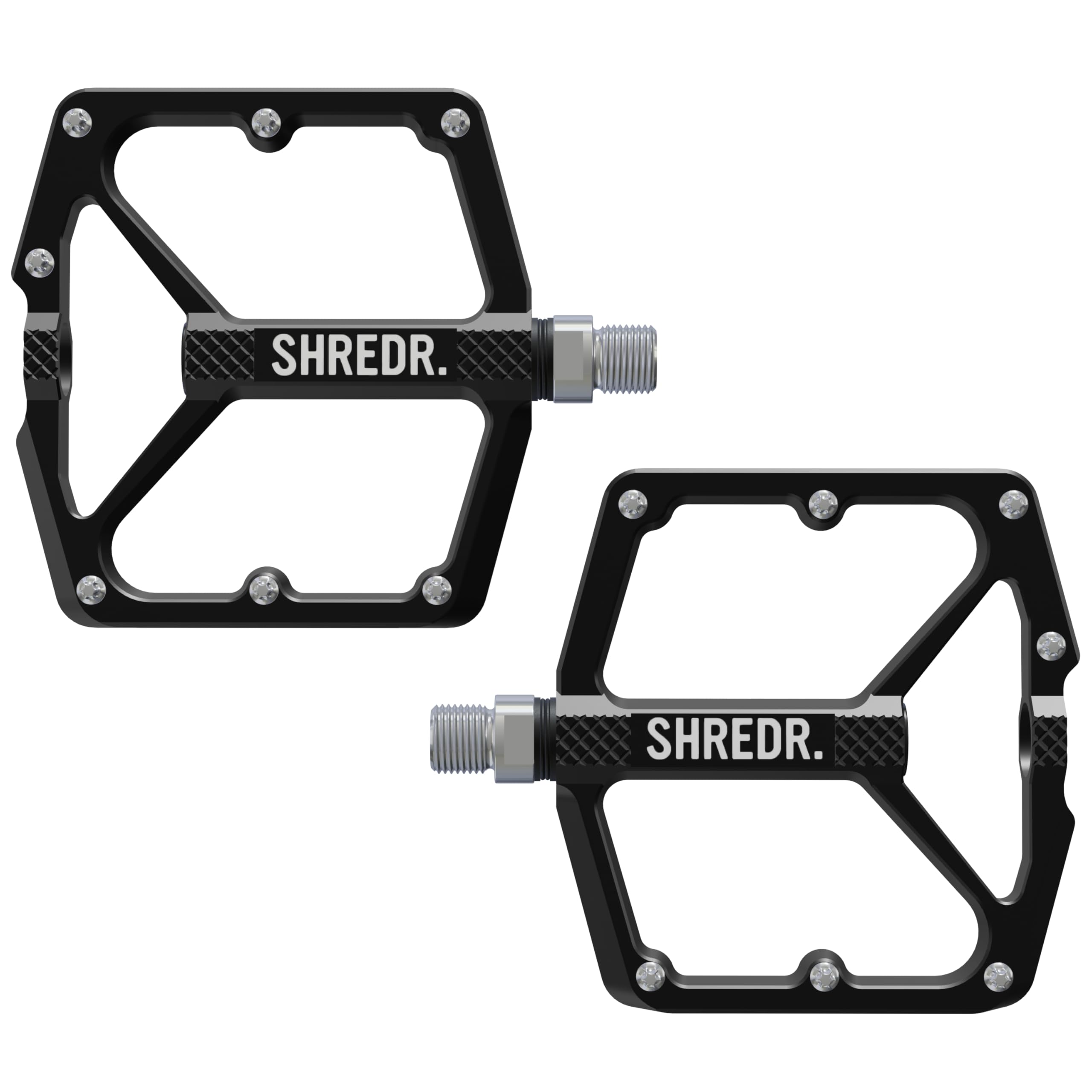 Shine Pedale für MTB | Hochwertige Flatpedals fürs Mountainbike | Mit Reflektoren (StVZO konform) | 2 Größen