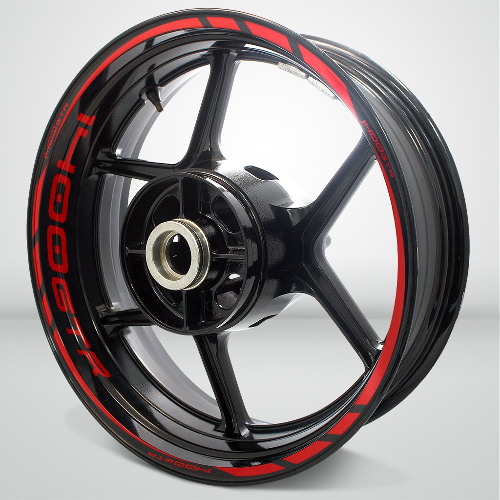 Gloss Red Motorcycle Rim Wheel Decal Accessory Sticker For Kawasaki 1400 GTR