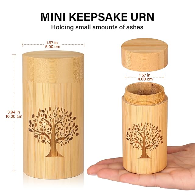 Foto 2 de 7 de Urnas pequeñas para Cenizas humanas con patrón de árbol de la Vida