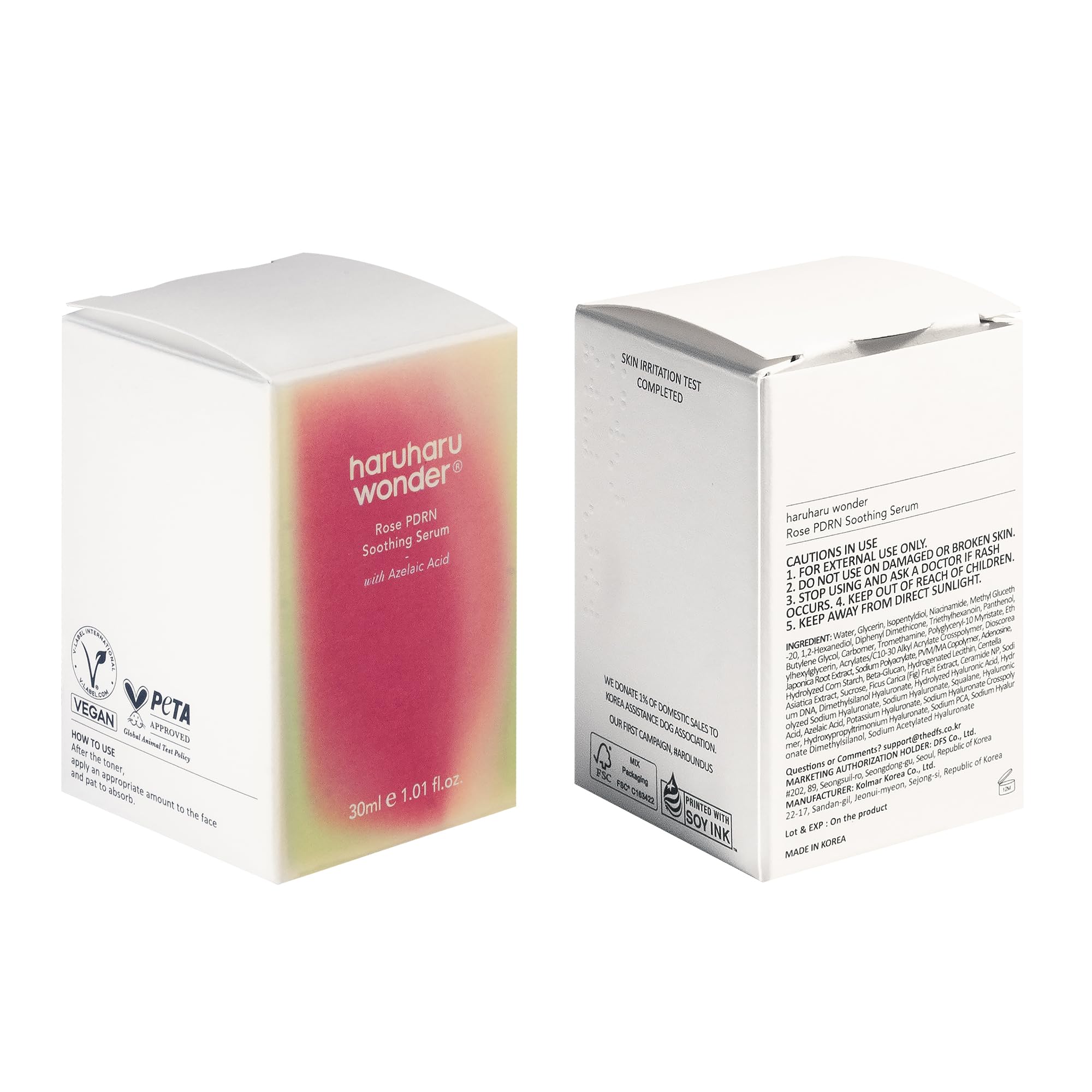 haruharu Rose PDRN Soothing Serum with Azelaic Acid, 1.01 fl oz