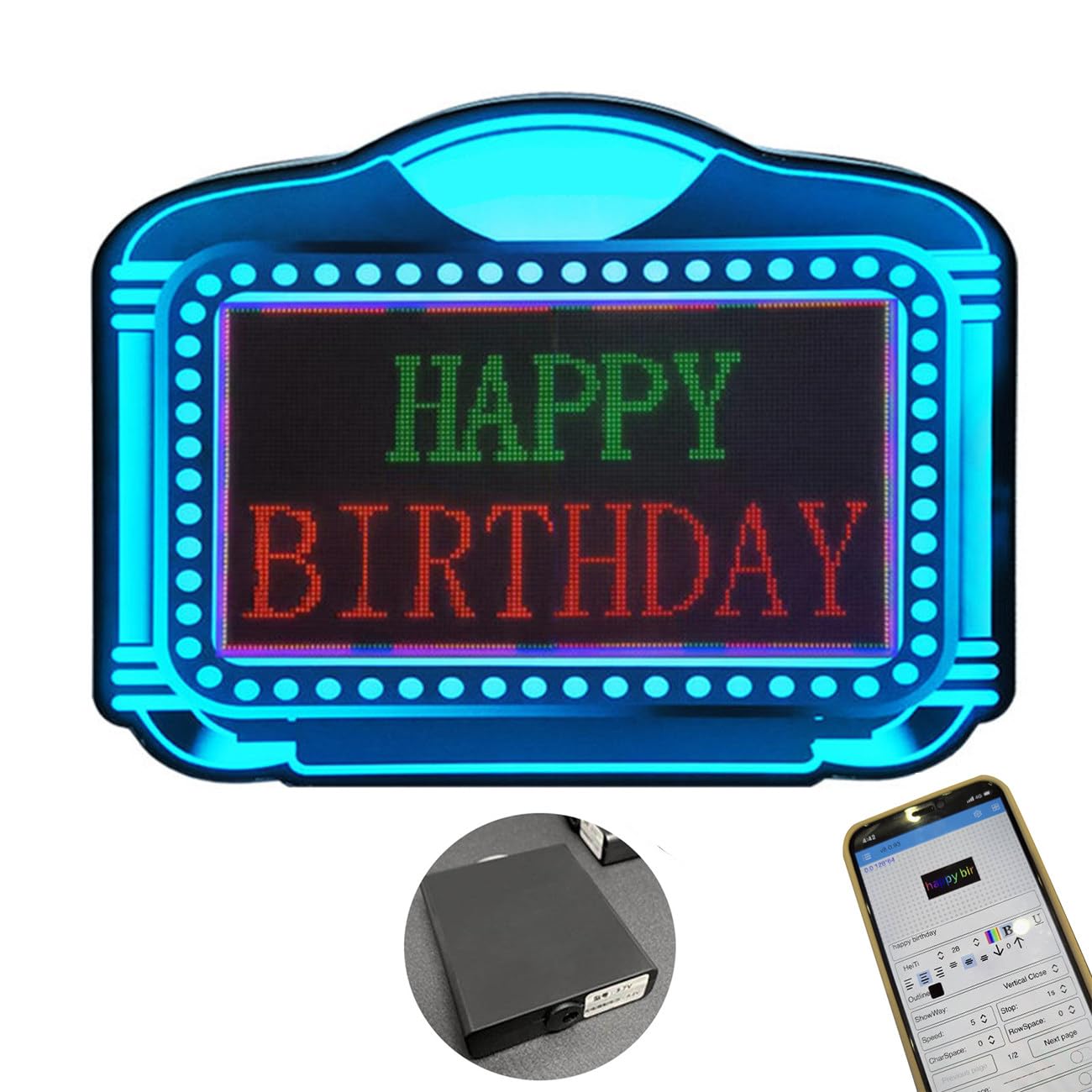 Señal LED de servicio de botella para club nocturno: pantalla de letras RGB con desplazamiento, marco de metal mejorado, control de APP/RF, 2 baterías de 5000 mAh, para bares, fiestas de cumpleaños