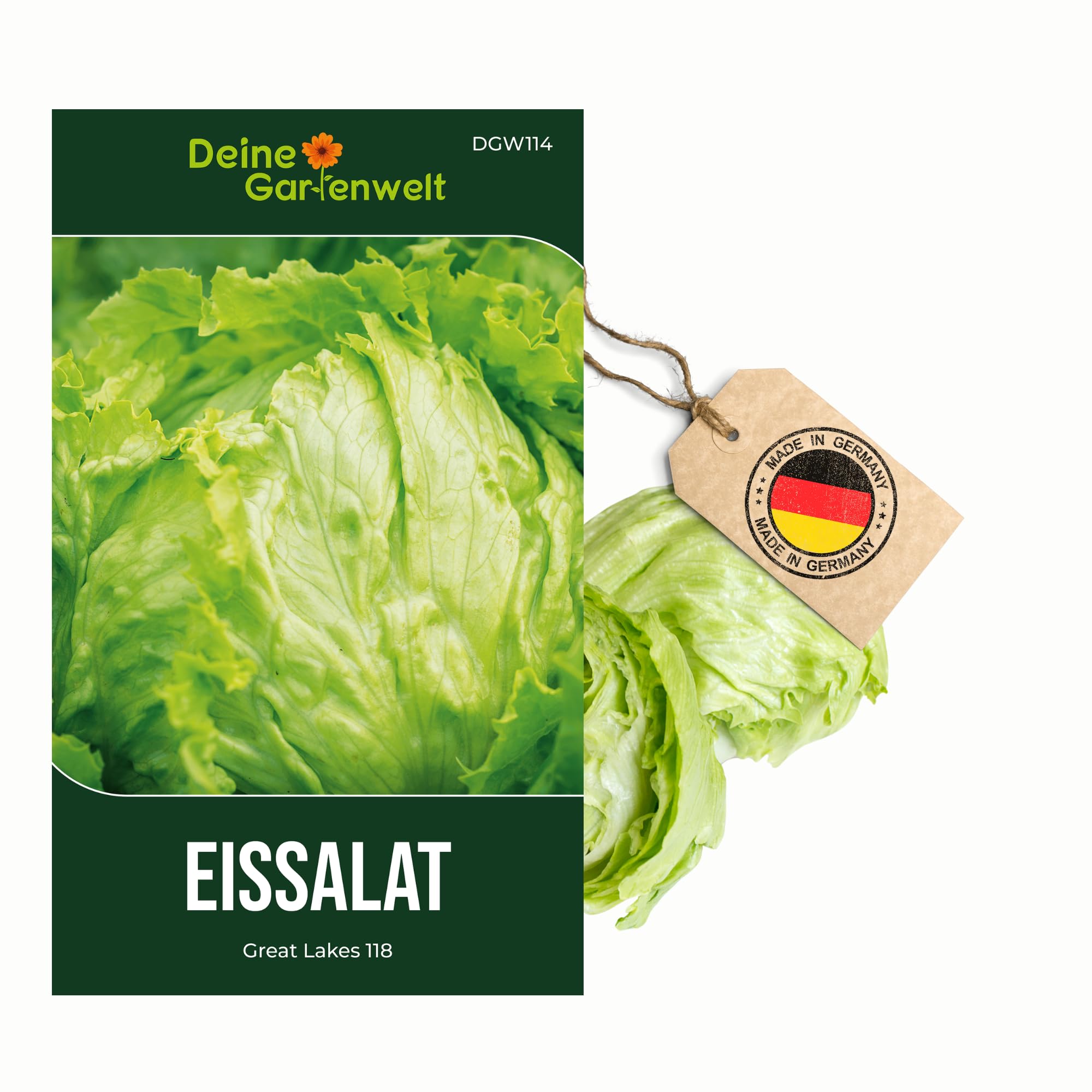 Eisbergsalat Great Lakes 118 Samen - Lactuca sativa - Salatsamen Eissalat - Gemüsesamen - Saatgut für 150 Pflanzen