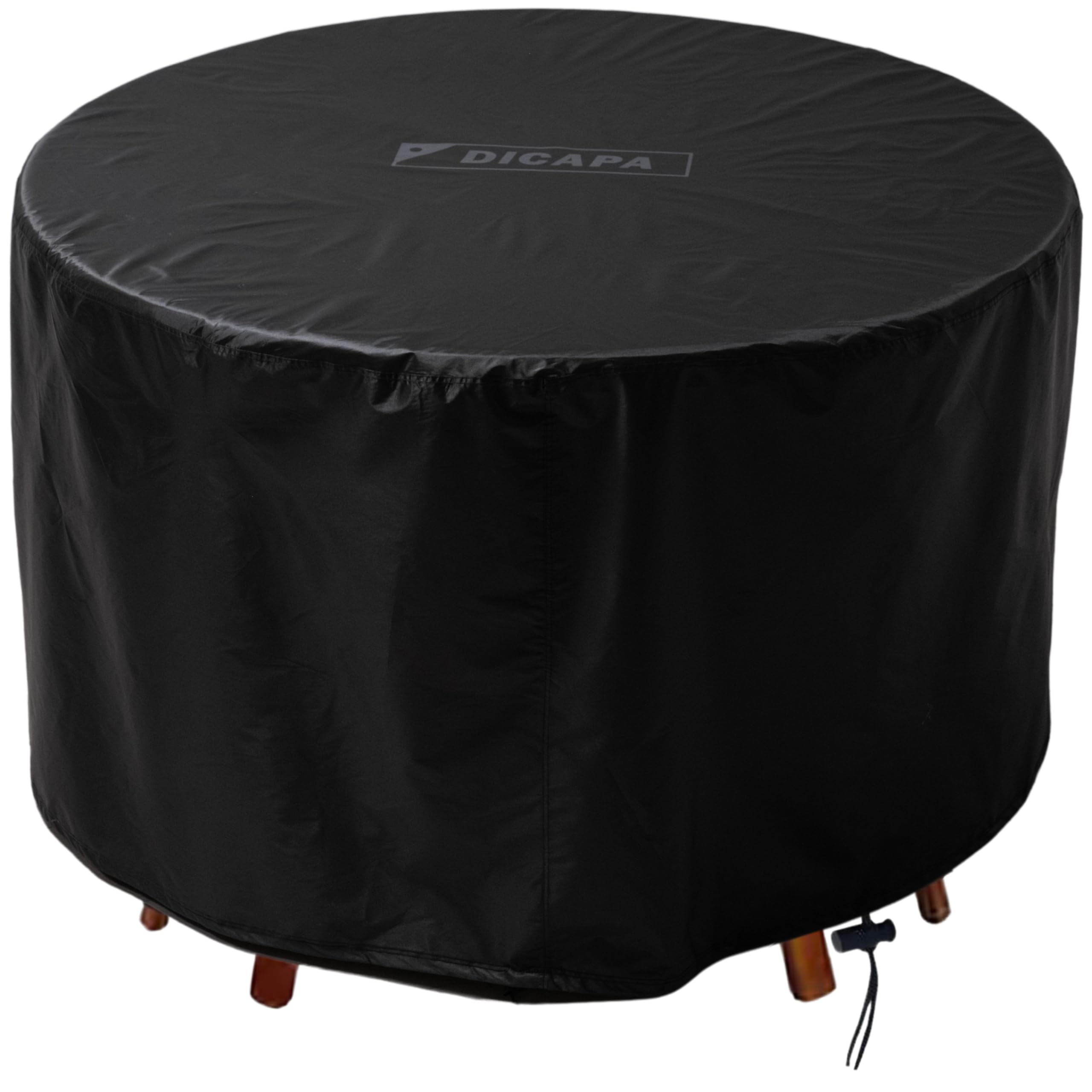 Funda Mesa Exterior Impermeable (Ø160x70cm) Funda Muebles Exterior Impermeable, Funda Mesa Redonda Exterior, Funda Mesa Jardin (Negro)