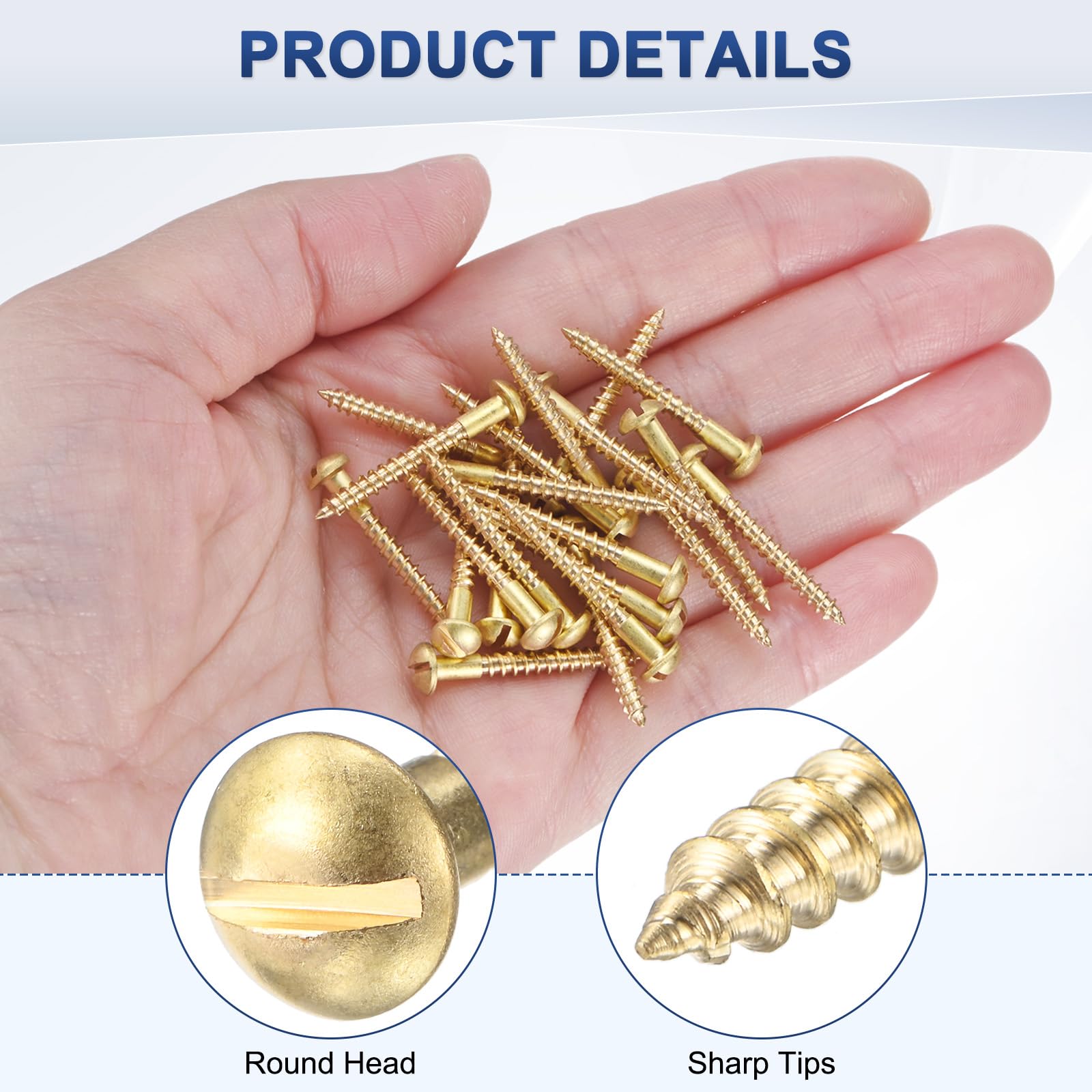 M METERXITY 50-Pack Wood Screws - Image 2