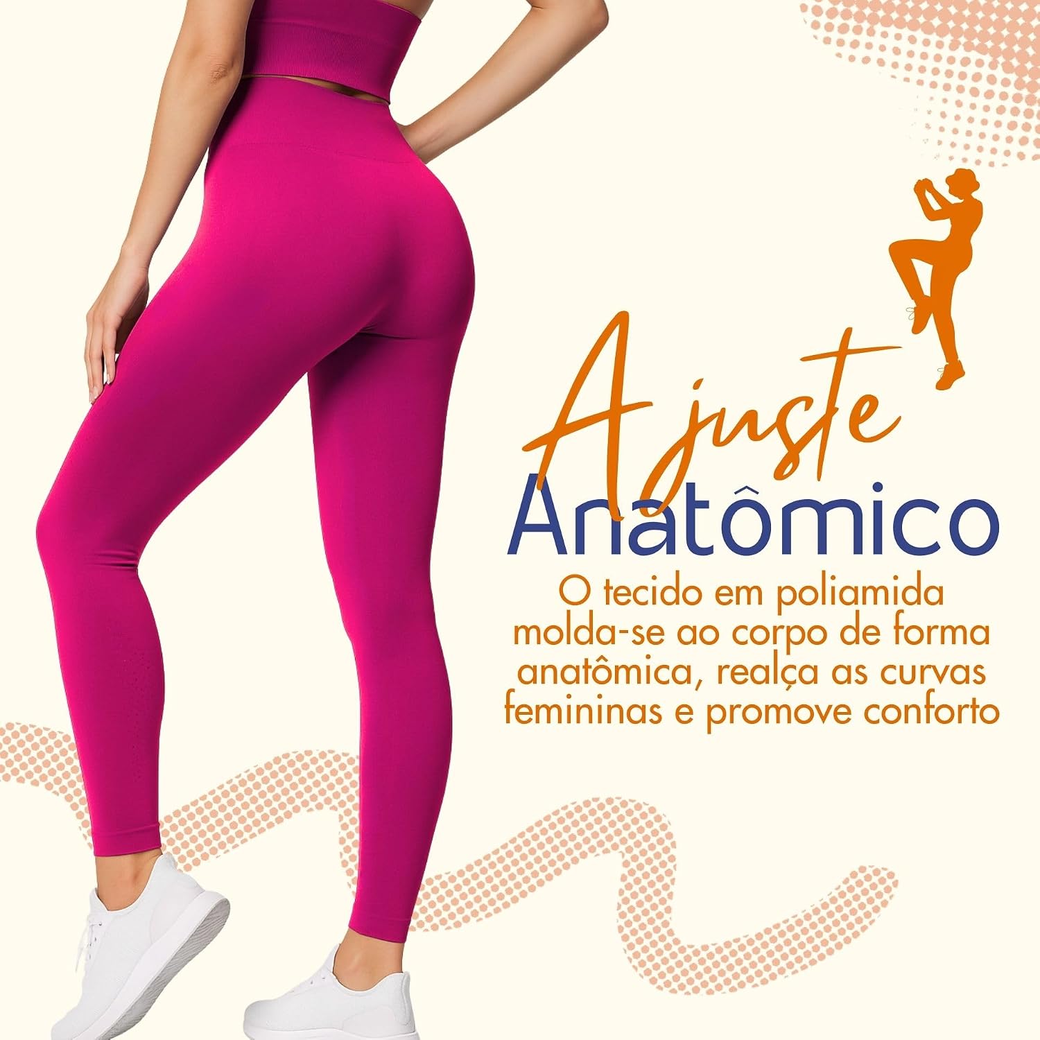 Calça Legging Academia Zero Transparências Sem Costura Cós Alto Microfibra Feminina Selene