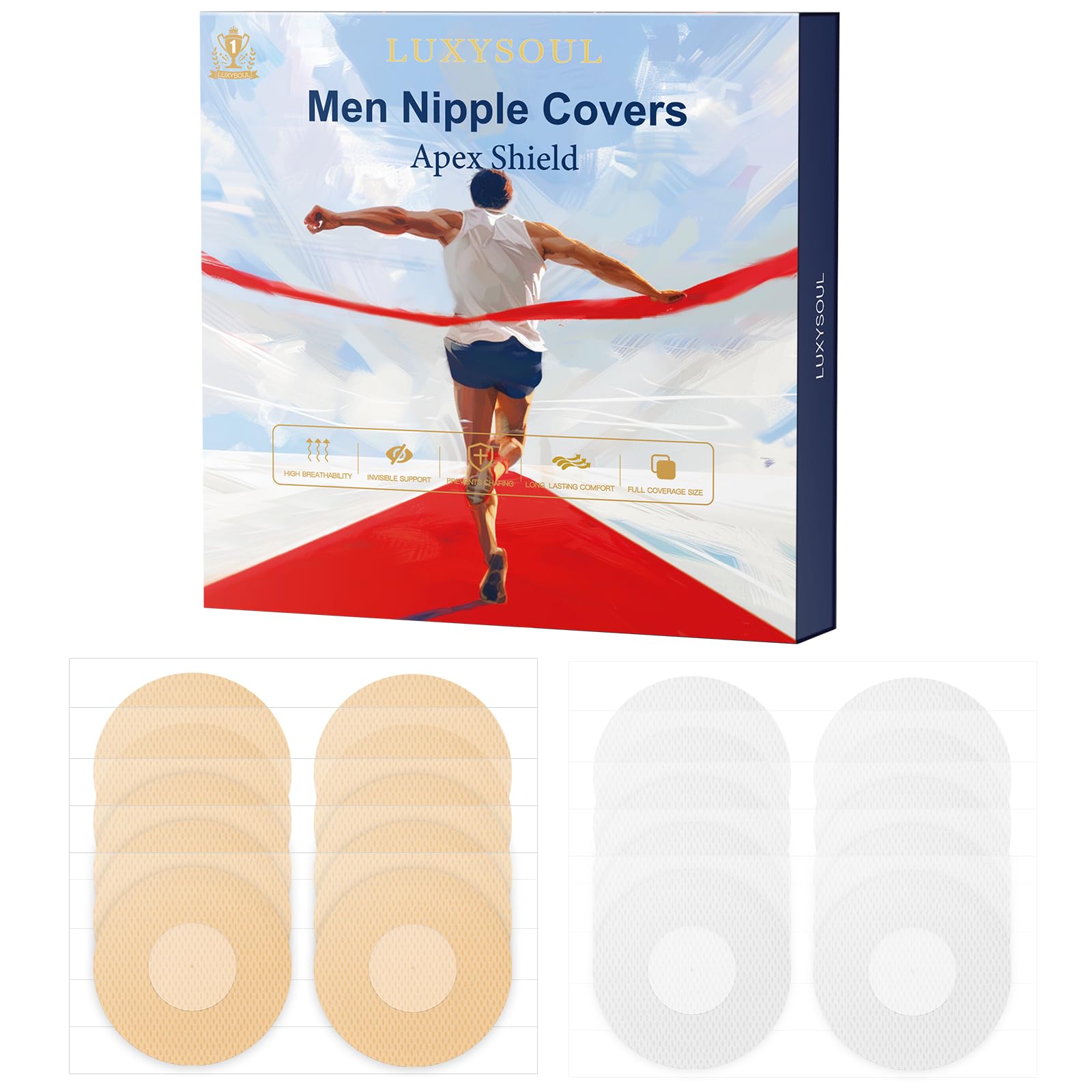 Men Nipple Covers for Running 160Pcs Anti Chafing Tape for Marathon - No Show Sweatproof Protection