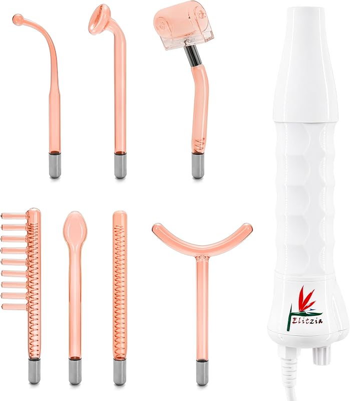 Aparelho facial de alta frequência Elitzia ETSC640N com 7 eletrodos, laranja