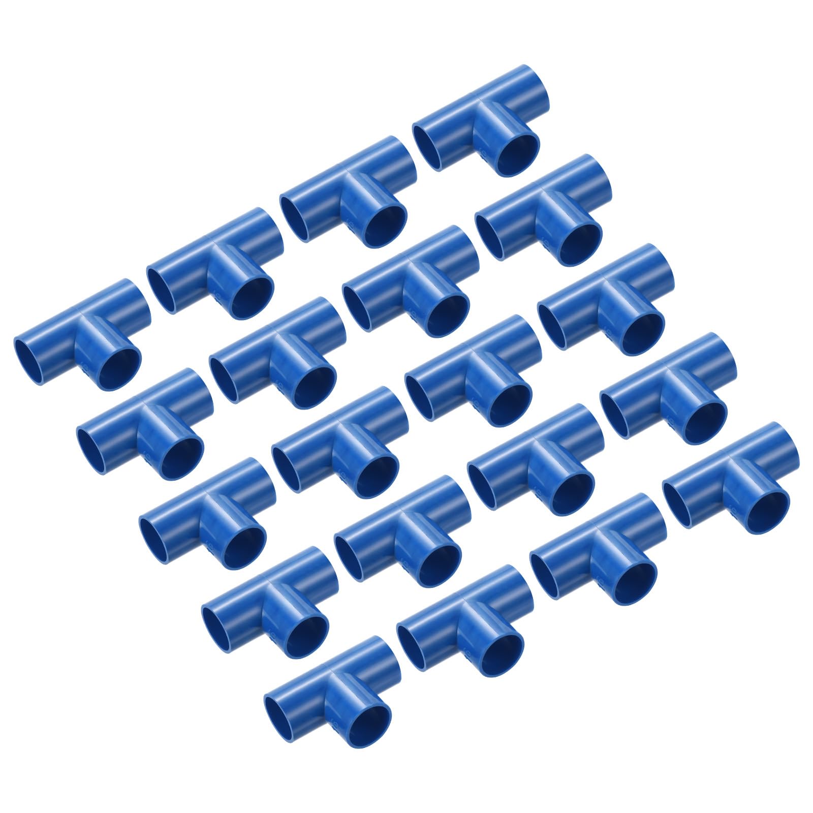 sourcing map PVC Conduit Coupler T-Shaped Fittings Coupling Connector Pipe Blue 16 mm 3 Ways for Garden Electrical Conduit Pack of 30