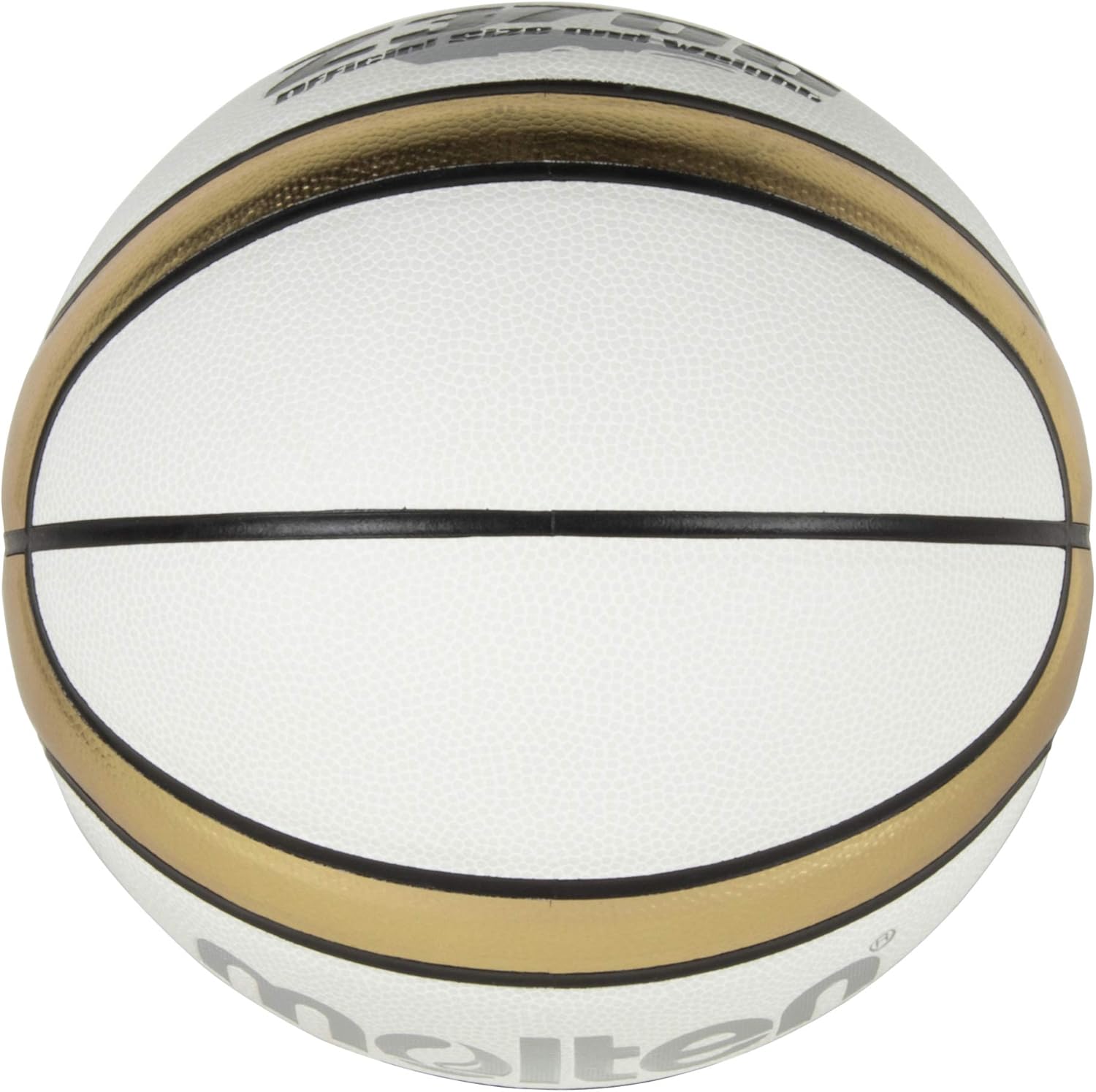 Molten B5Z3700-WZ Basketball No. 5 Ball (for Elementary School Students), Synthetic Leather, White x Gold