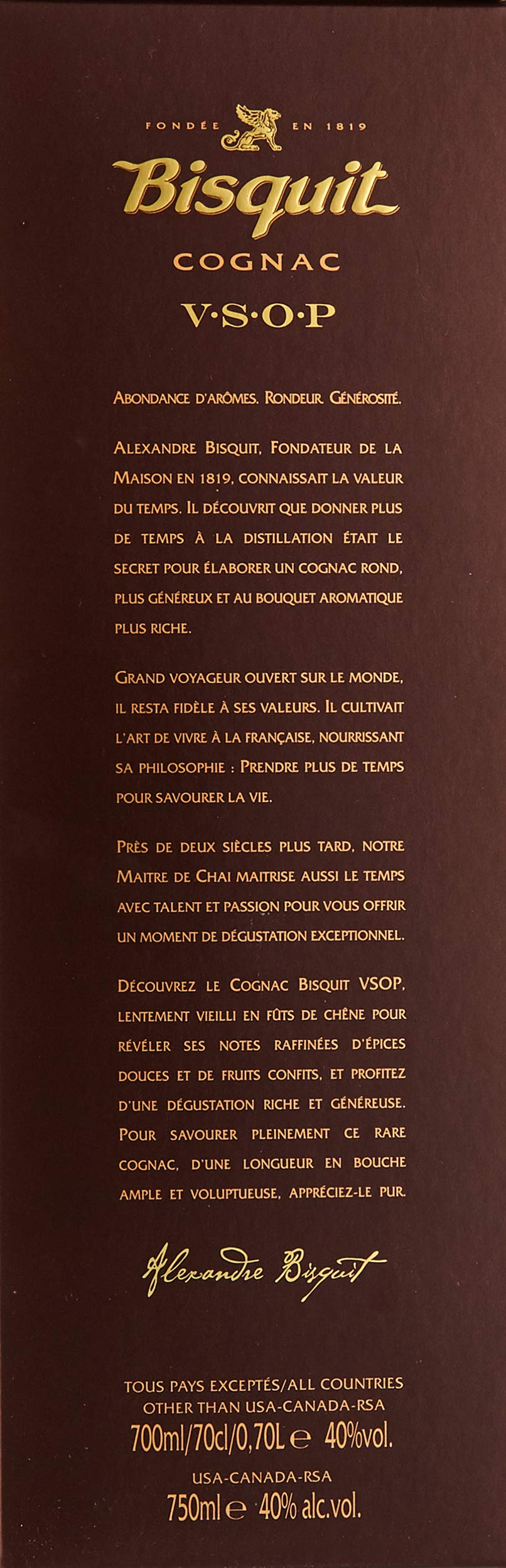 Bisquit V.S.O.P Cognac 0,7 l