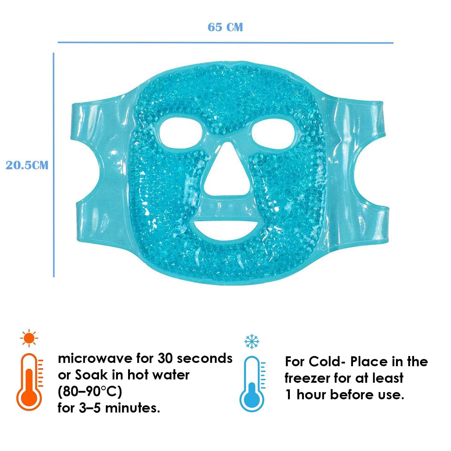 SJ GADHVI Cold Face Eye Mask with Gel Beads, Ice Pack for Dark Circles, Puffiness, Headaches, Hot and Cold Compress, Sleep and Skin Care for Women 2