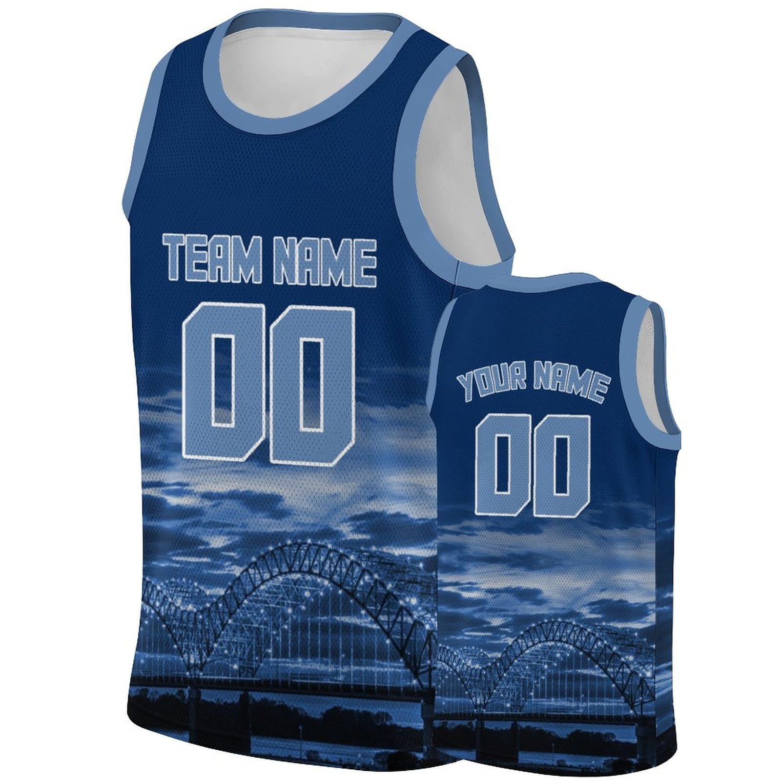 Custom Basketball Jersey City Night Personalized Shirts Printed/Stitched for Men Women Youth Design Name Number