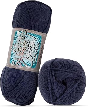 Hobby Lobby I Love This Cotton Medium Soft Skein Yarn for Crocheting & Knitting Blankets, Hats & Accessories, 180 Yards of 100% Cotton Yarn, Dark Denim