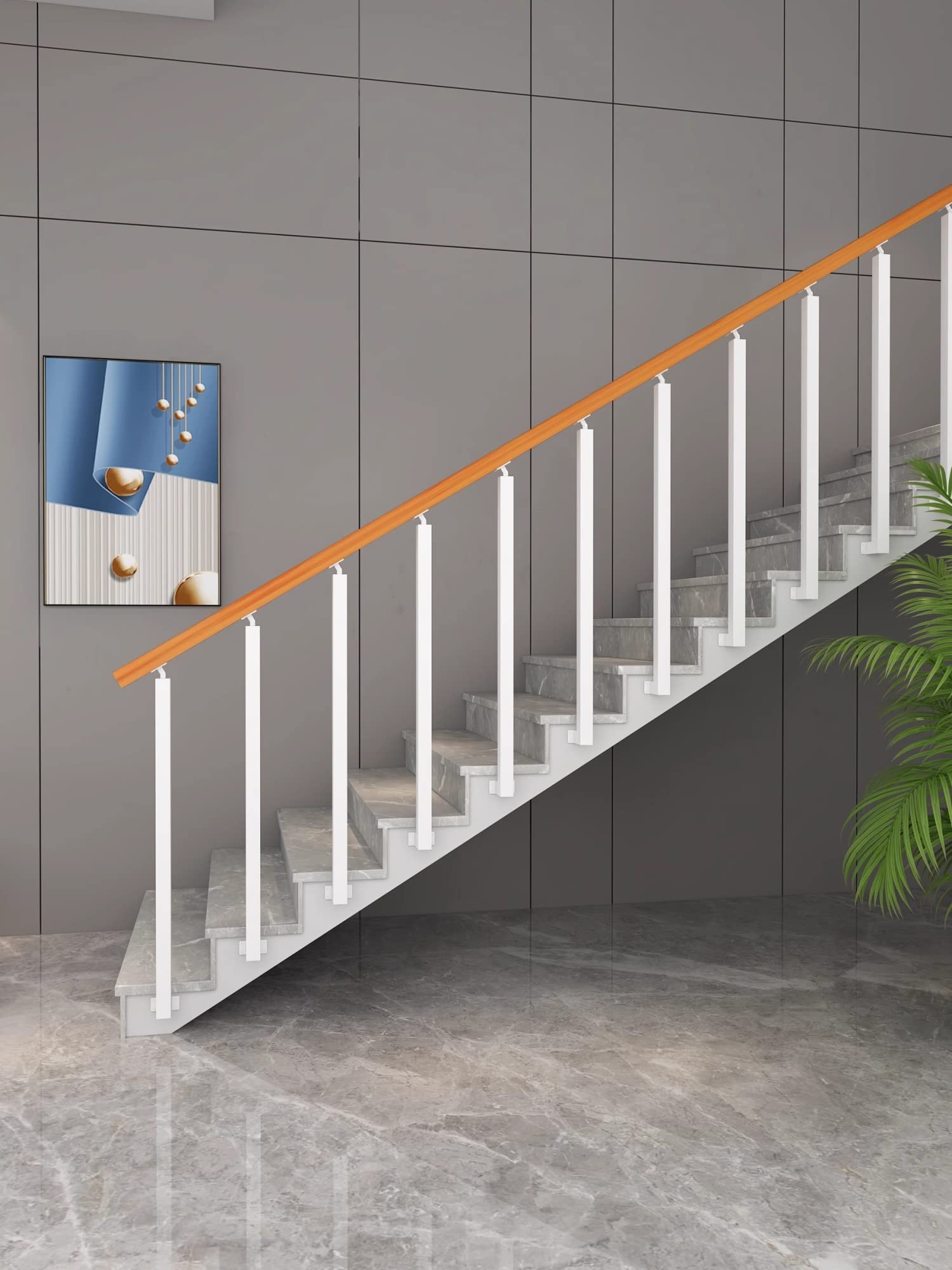 Biały system Raing IndoorOutdoor DIY Tralka i Wrzeciono Deck Zestaw werandy ze śrubami Slish Kolumna do irs Easy Inllat.