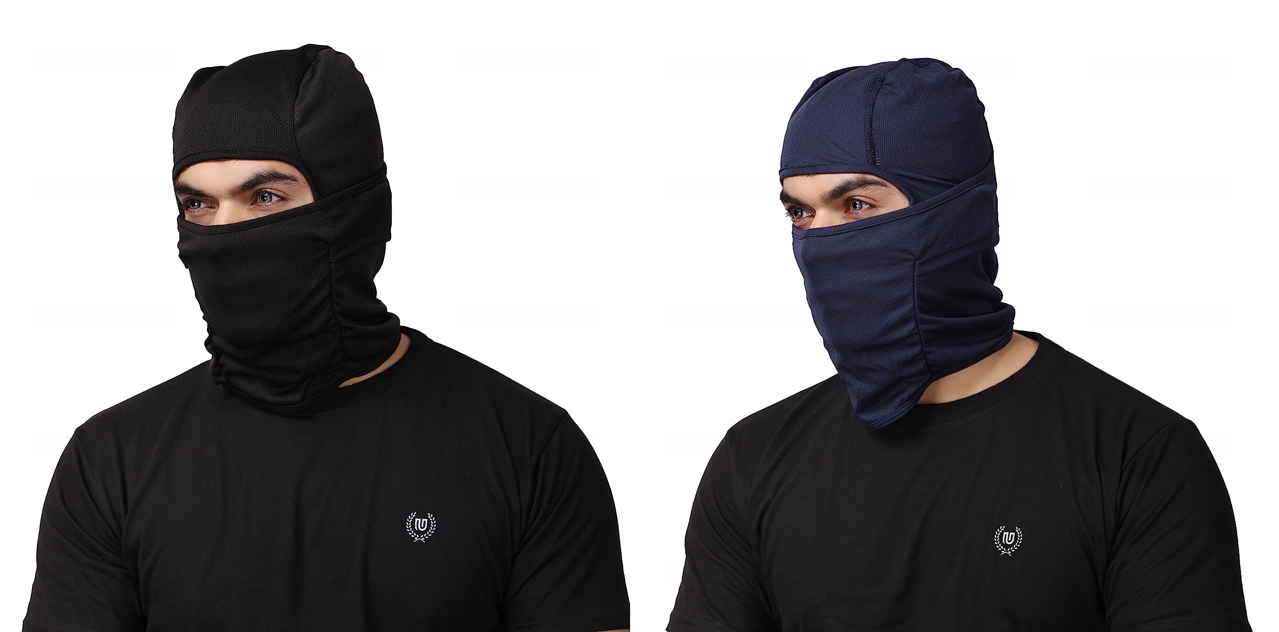 2 Pack Ski Mask Balaclava Face Mask-UV Protection Dustproof Windproof Face Cover for Men Women Skiing, Snowboarding, Cycling Hiking (Black Blue)