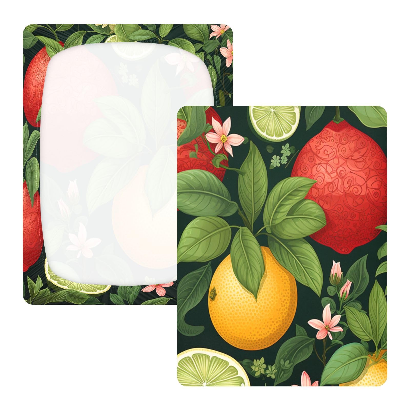Fruta De Hojas De LimóN Rojo Sábana de Cuna para Niños Pequeños,Sábanas de Algodón Suave para Bebés Aptas para Colchón Corralito