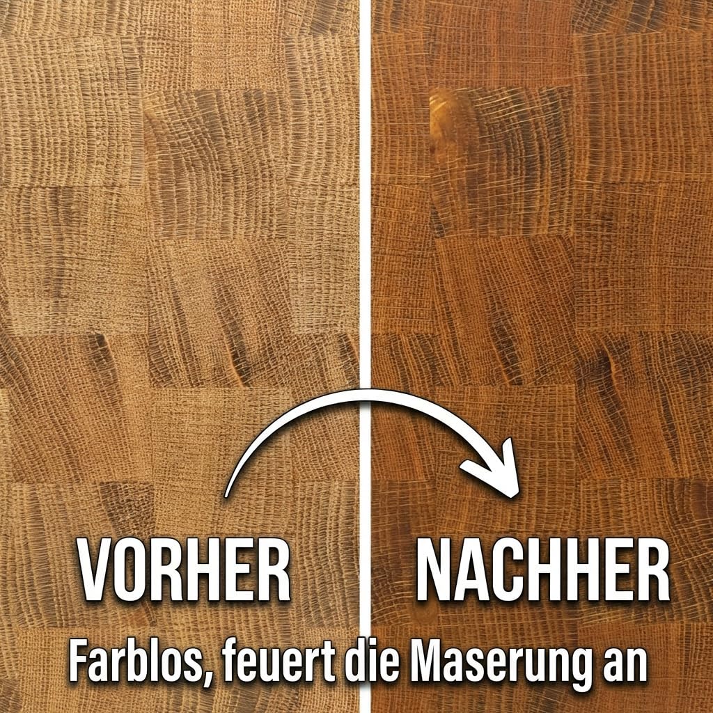Holzwachs 500 ml - Farbloses Holzfinish mit Bienenwachs | Möbel und Holzpflege | Holzschutz für Möbel, Küchenholz und DIY | Made in Germany | Zugelassen für Kinderspielzeug nach DIN EN 71-3
