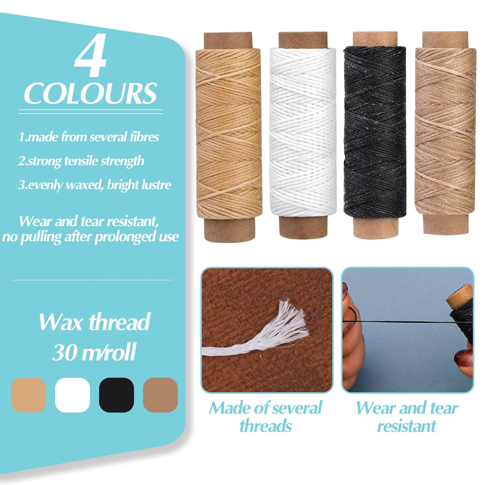 Kit De 41 Outils De Reliure De Livres Pour Débutants - Avec Fil Ciré, Alêne, Ruban, Pinces | DIY, Réparation, Artisanat Papier