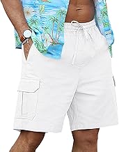 NITAGUT Men's Summer Running Sports Shorts Lightweight Cotton Stretch Loose Casual Trousers with Pockets