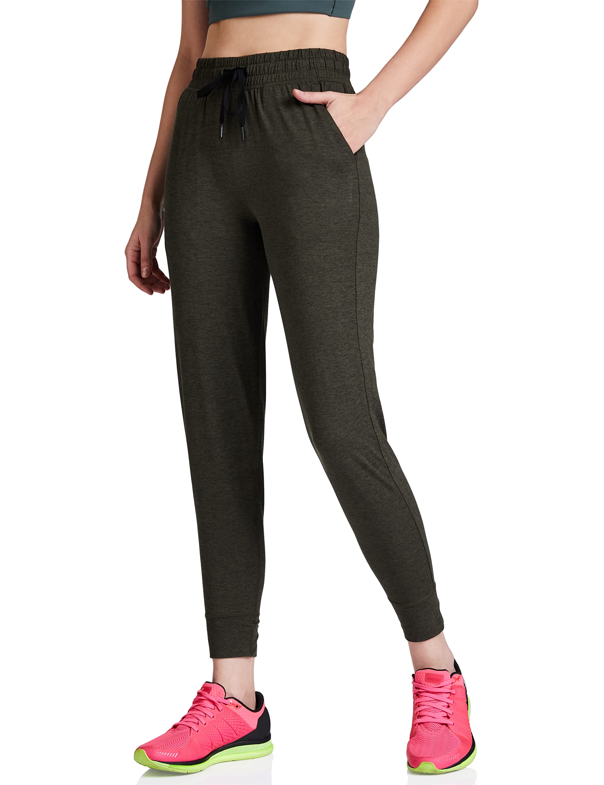 van heusen Athleisure Women Relaxed Fit Joggers - Polyester Spandex - Wicking, Super Soft, Reflective Trim_66303_Army Green_S-picture-46