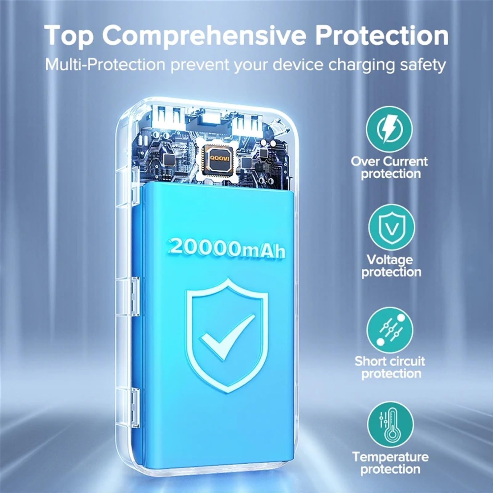 1/20000mAh Power Bank Batería Externa De Gran Capacidad Cargador Portátil PowerBank Carga Rápida Compatible con iPhone 15 Compatible con Xiaomi Compatible con Samsung (Size : 20000mAh Power Bank)