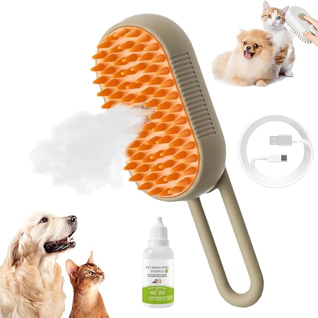 Steamy Brush Pro Cepillo de vapor 3 en 1 para gatos
