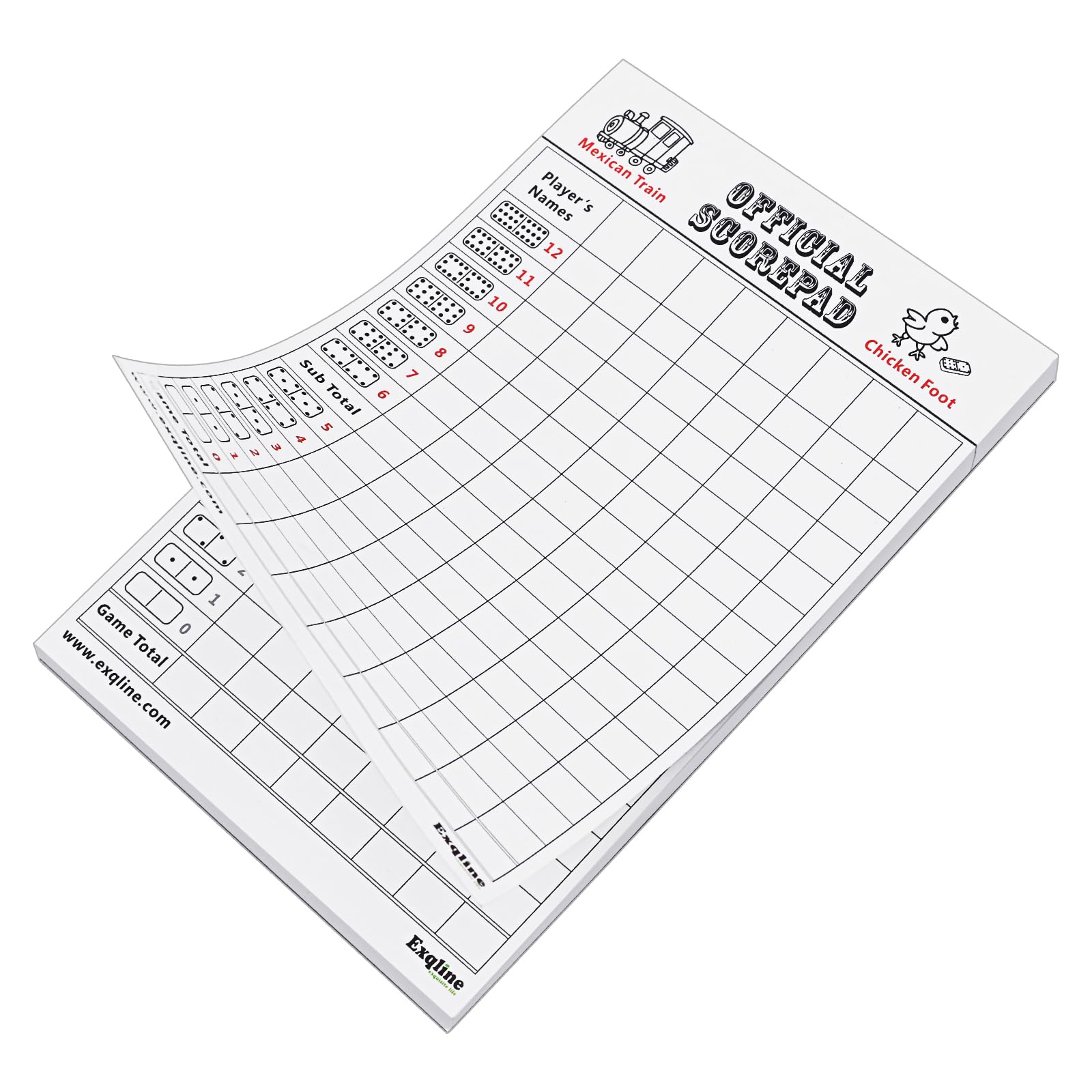 Amazon.com: Exqline Mexican Train Score Pads, 70 Sheets Dominoes