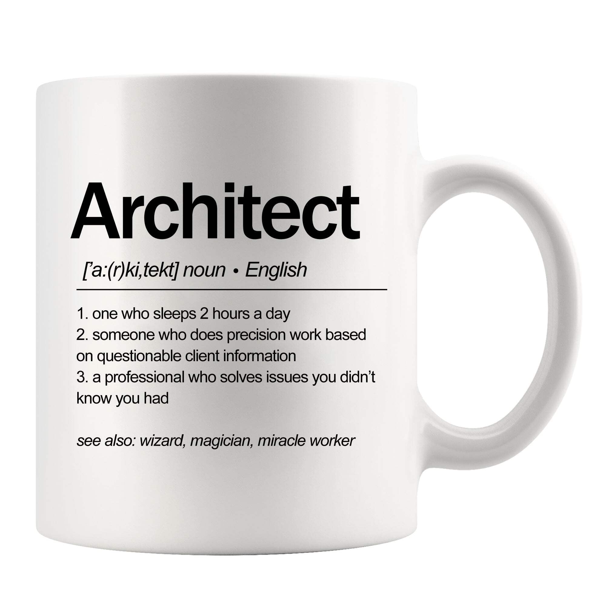 Panvola Architect Definition Architect Gifts For Men Women Architecture Gifts Ceramic Mug 11 oz White Novelty Drinkware 11 oz