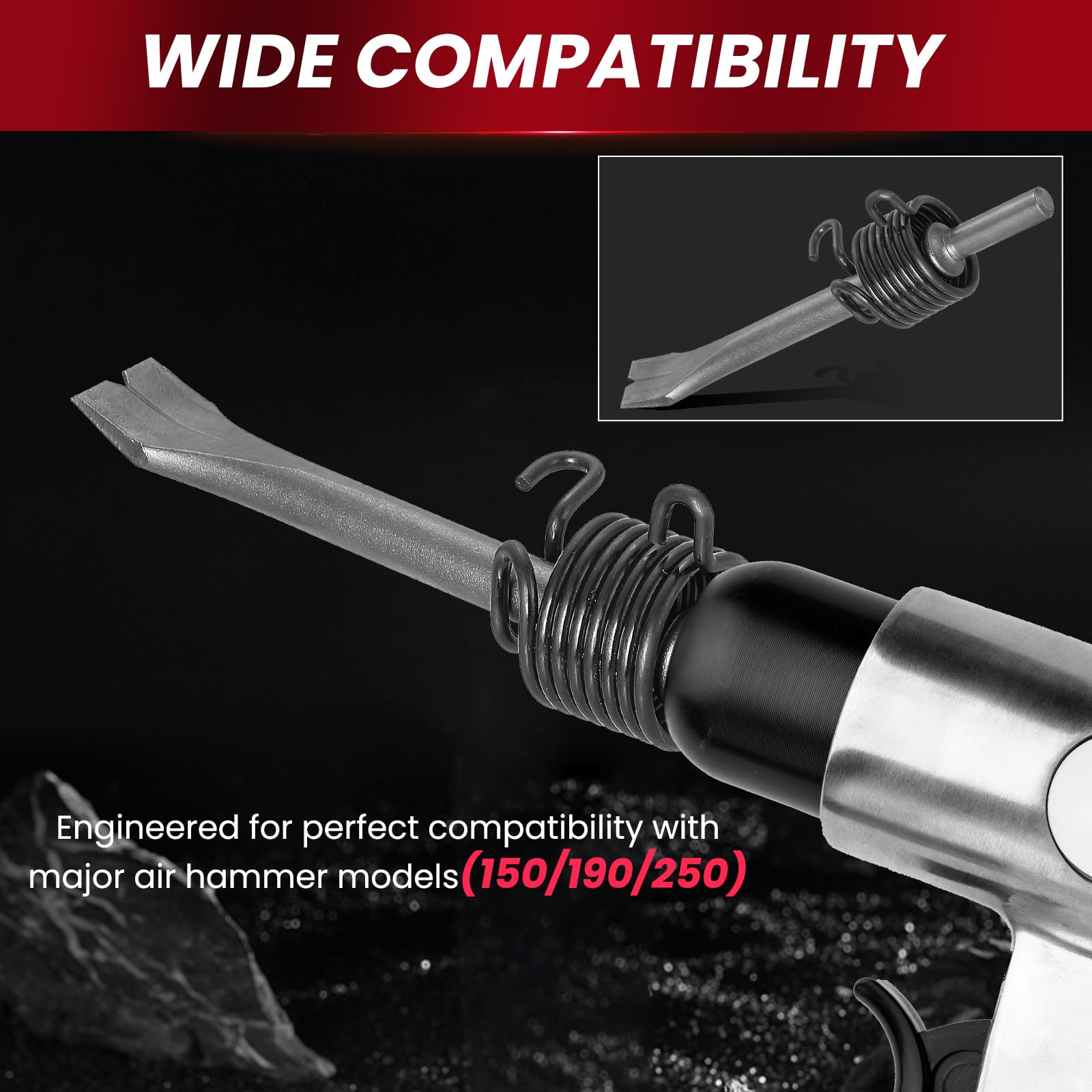9 Pcs Air Hammer Pneumatic Chisels Tools 0.401'' (10mm) Shank — Amazon image 5
