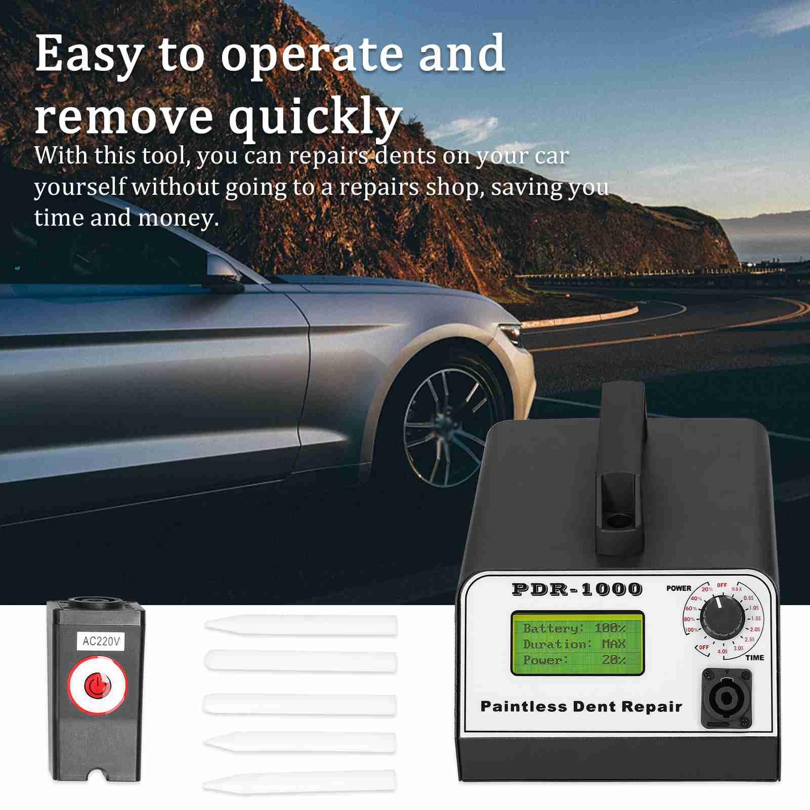 HUIOP Auto Body Dent Repair Machine Przenośne domowe Domowe narzędzie do usuwania zębów Car Paintless Dent Repair Tool Time Power Adjust Button