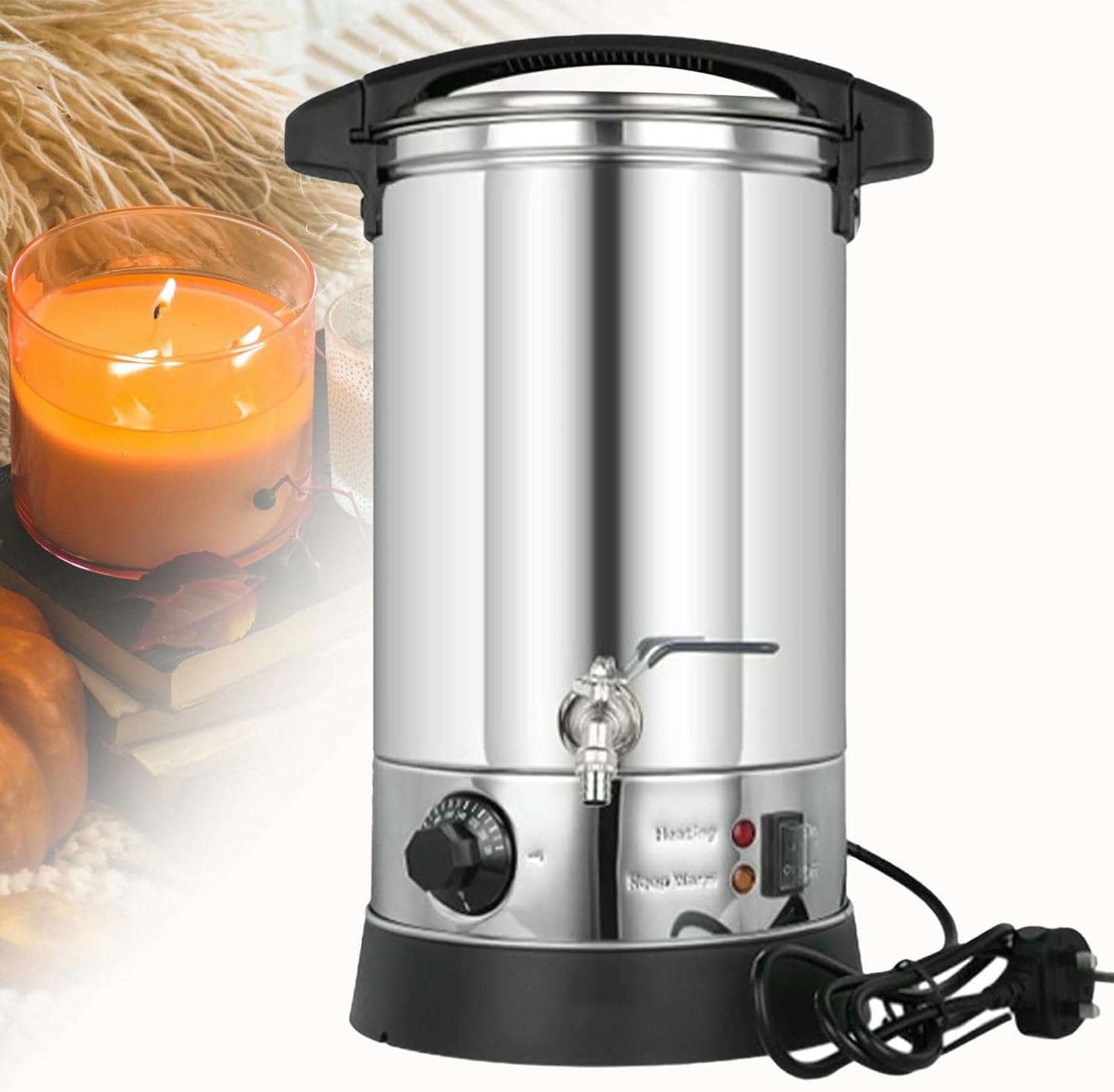 Fondoir à cire de bougie en acier inoxydable avec thermostat pour fonderie artisanale